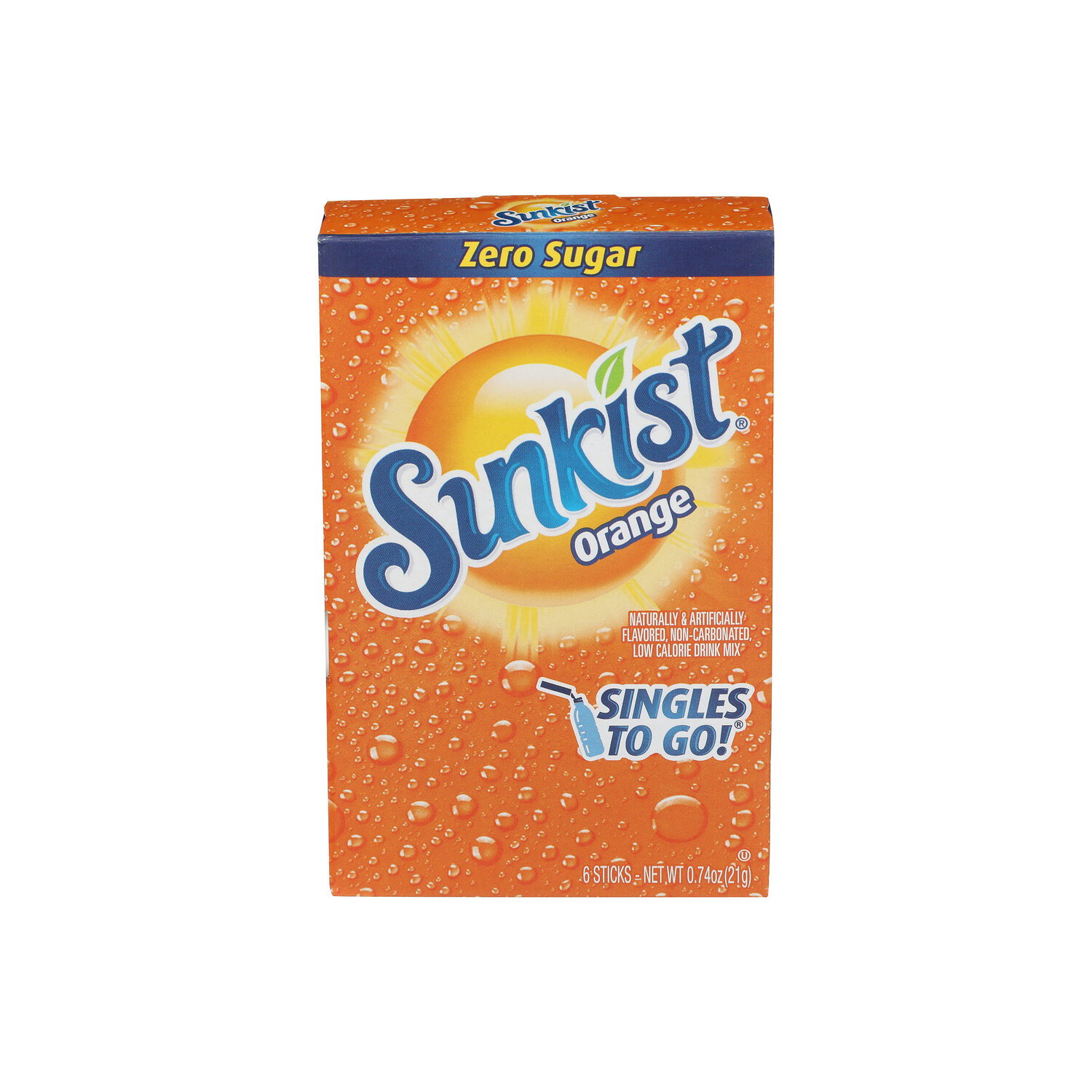 Sunkist Orange Zero Sugar Drink Mix - 0.123 Ounce - 6 Count