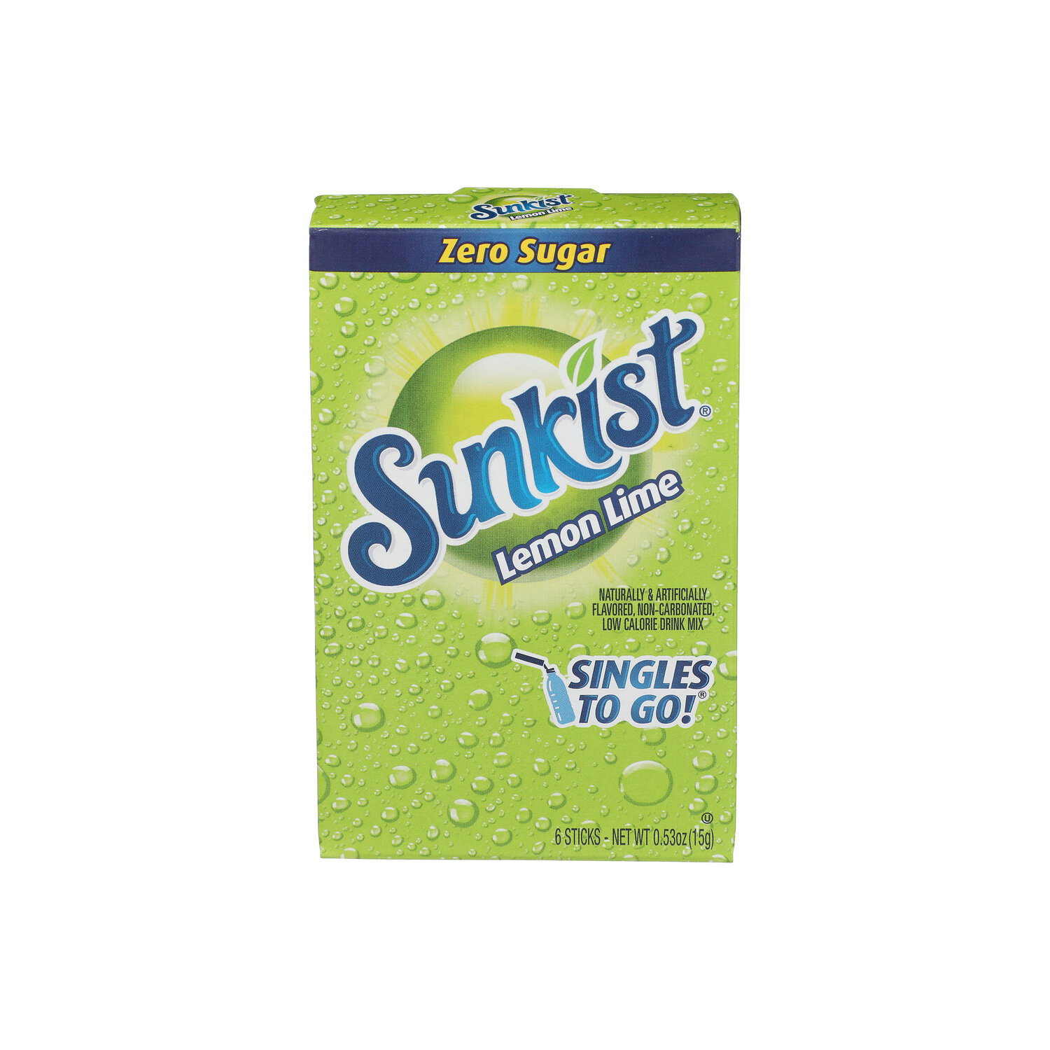 Sunkist Lemon Lime Zero Sugar Low Calorie Drink Mix - 0.088 Ounce - 6 Count Image 1 of 4