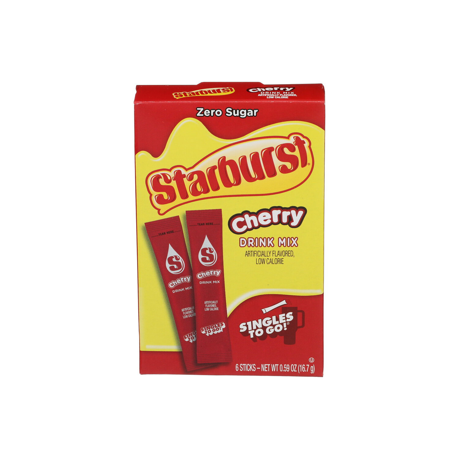 Starburst Singles To Go! Cherry Zero Sugar Drink Mix - 0.098 Ounce