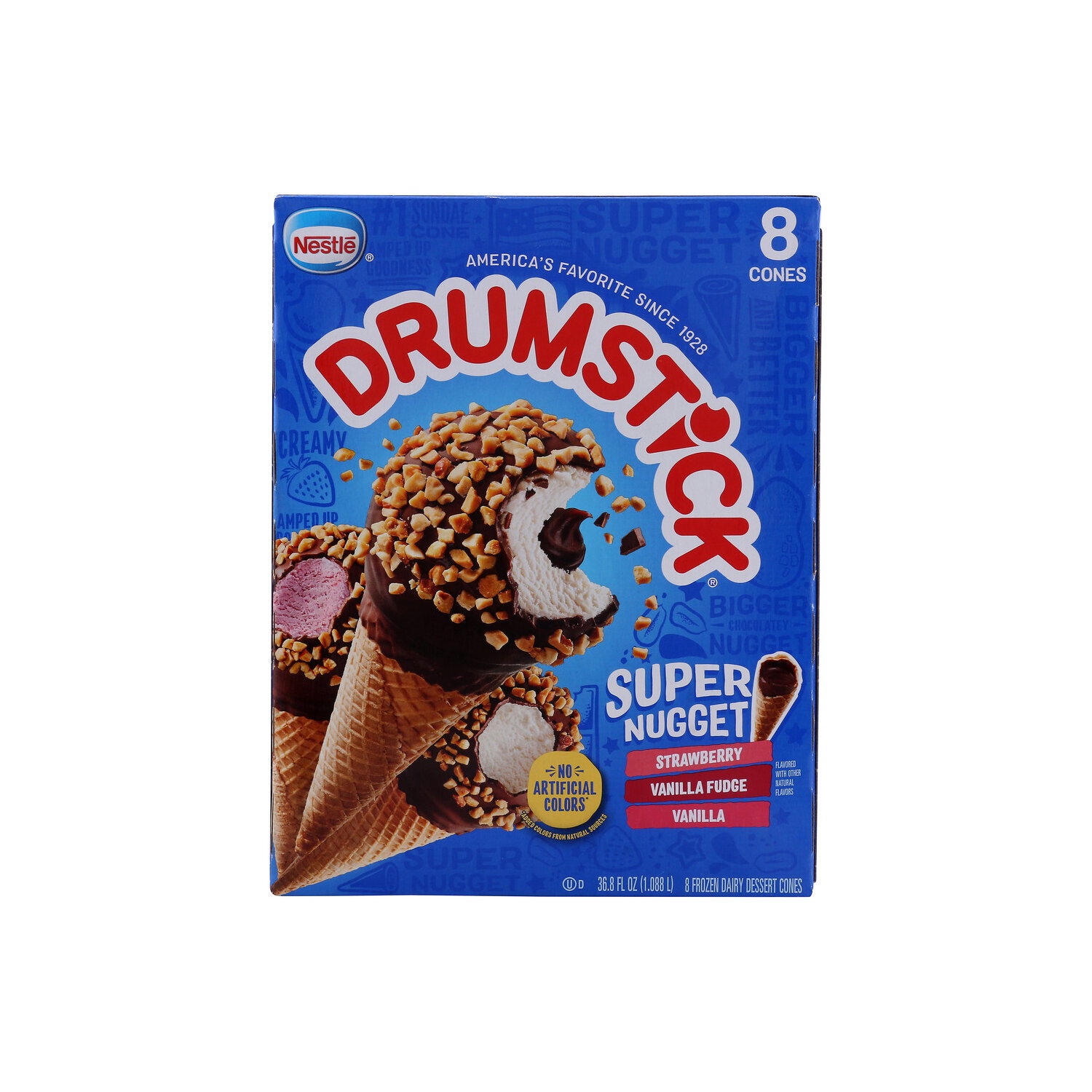 Drumstick Dairy Dessert Bars, Strawberry, Vanilla Fudge - 4.6 Fluid Ounce - 8 Count Image 1 of 2