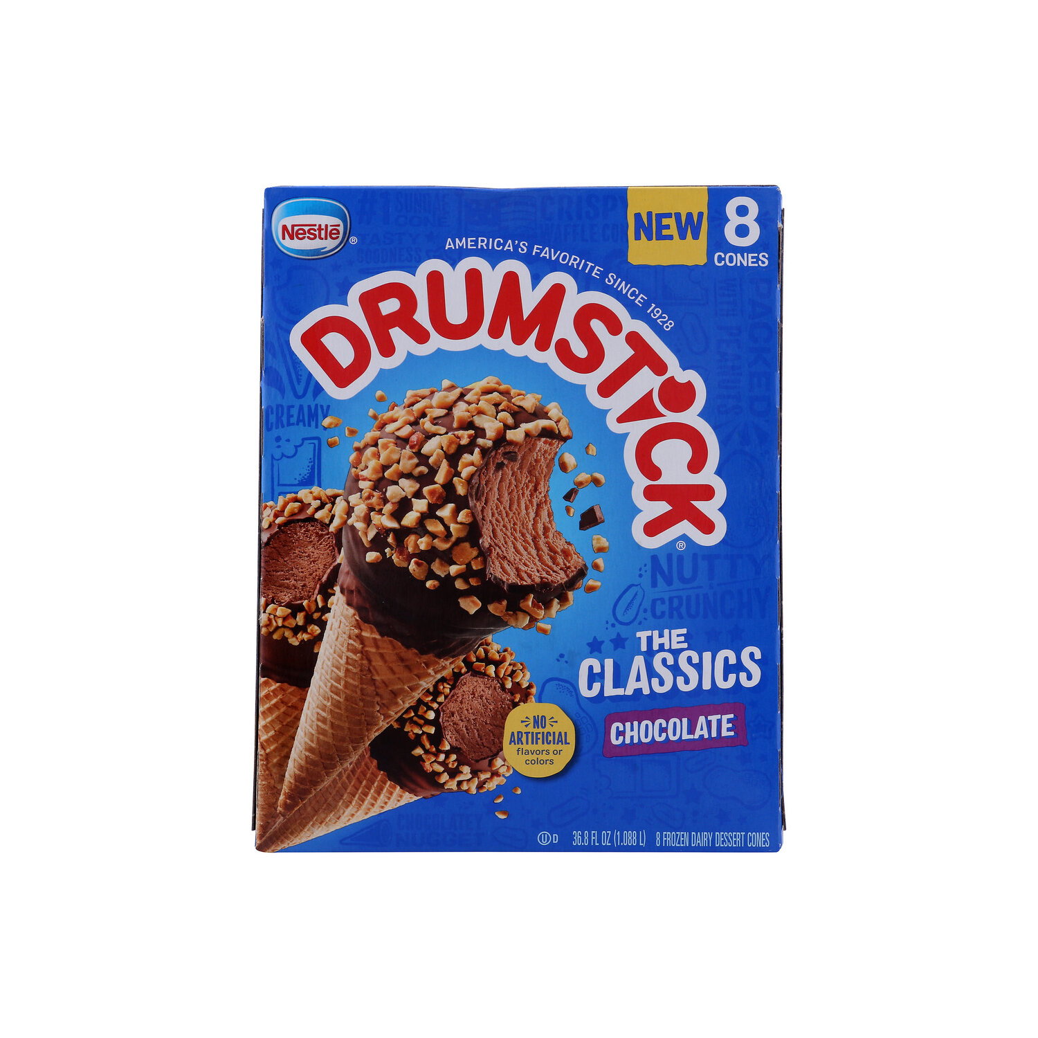 Drumstick Classic Chocolate - 4.6 Fluid Ounce - 8 Count Image 1 of 2