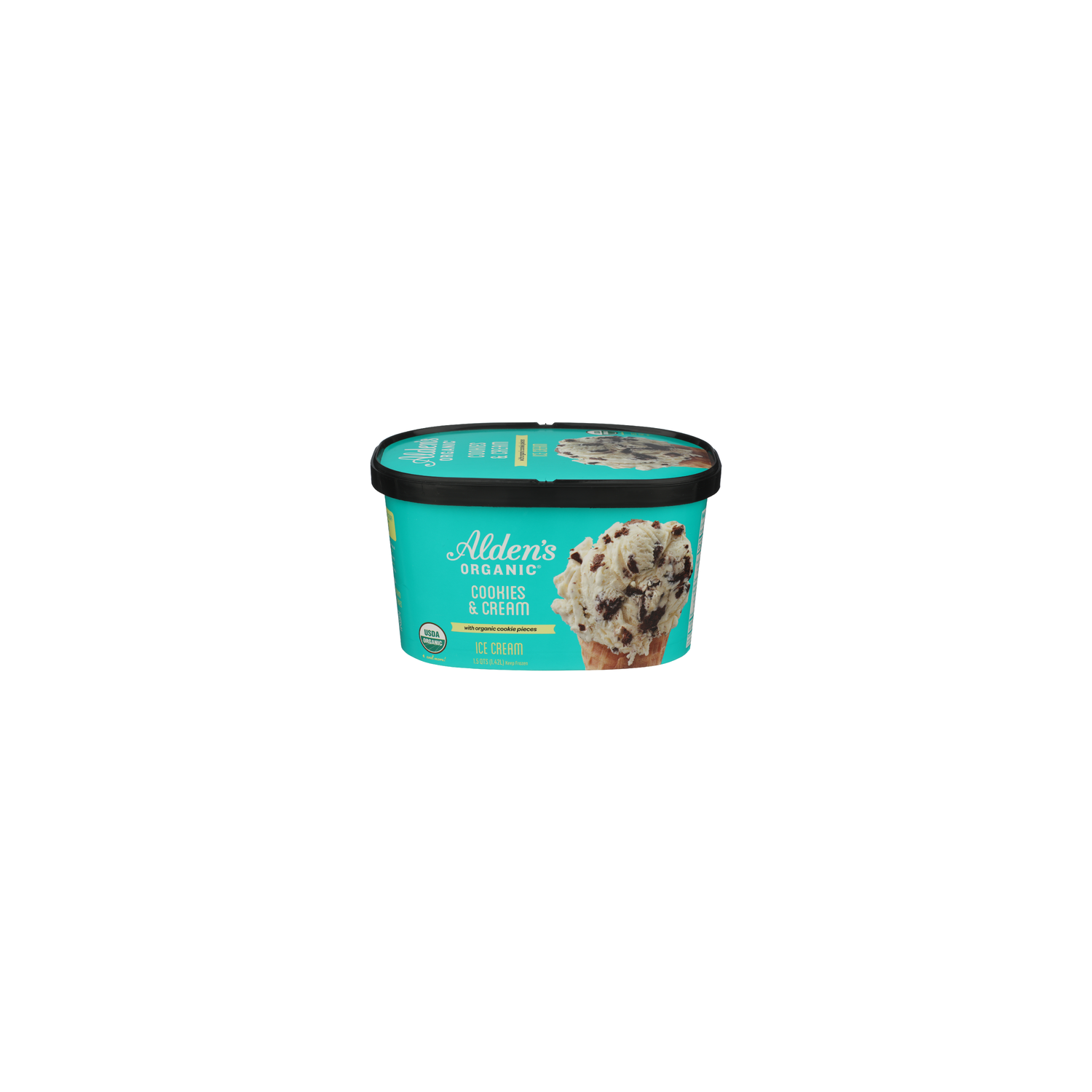 ALDEN's Organic Ice Cream Cookies & Cream - 1.5 Quart Image 1 of 4