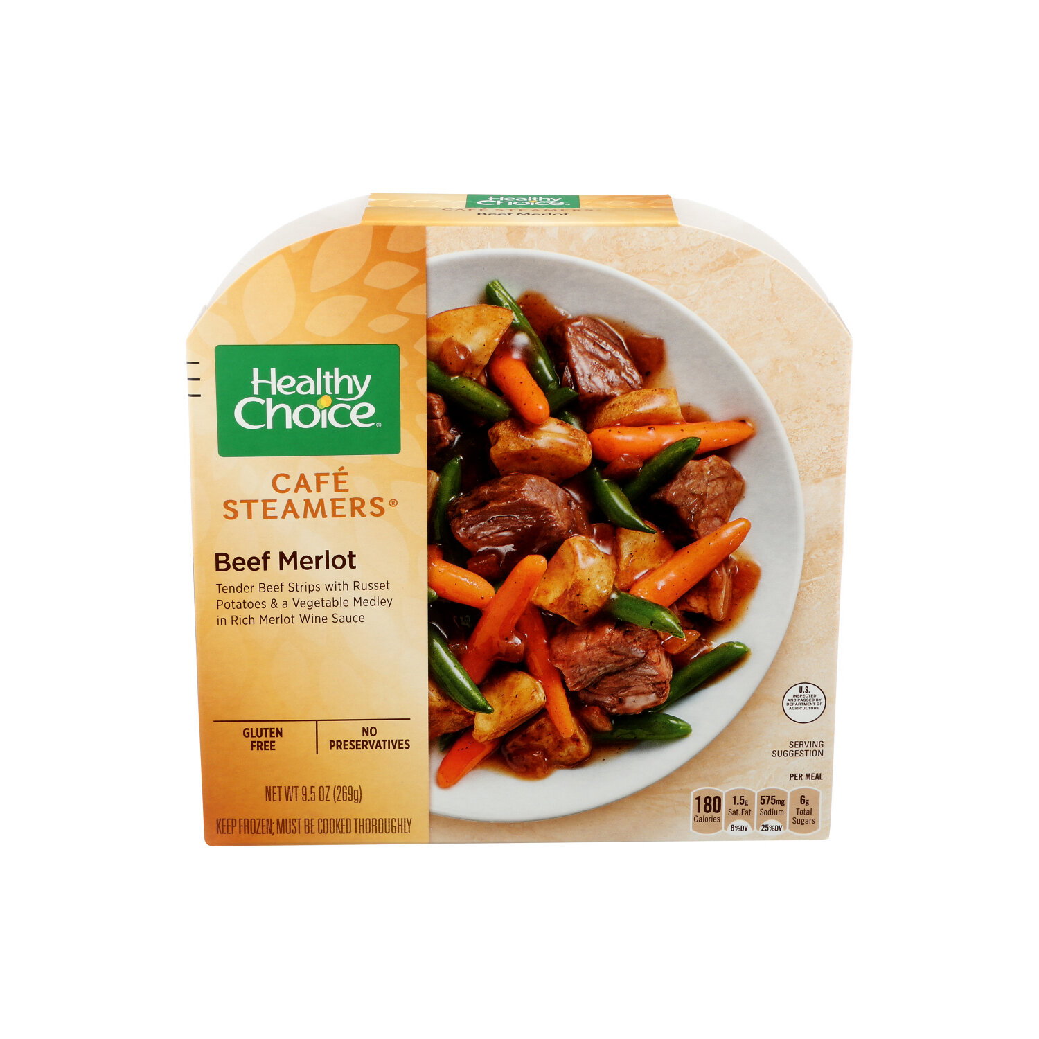 Healthy Choice Cafe Steamers Beef Merlot, Frozen Meal - 9.5 Ounce Image 1 of 4