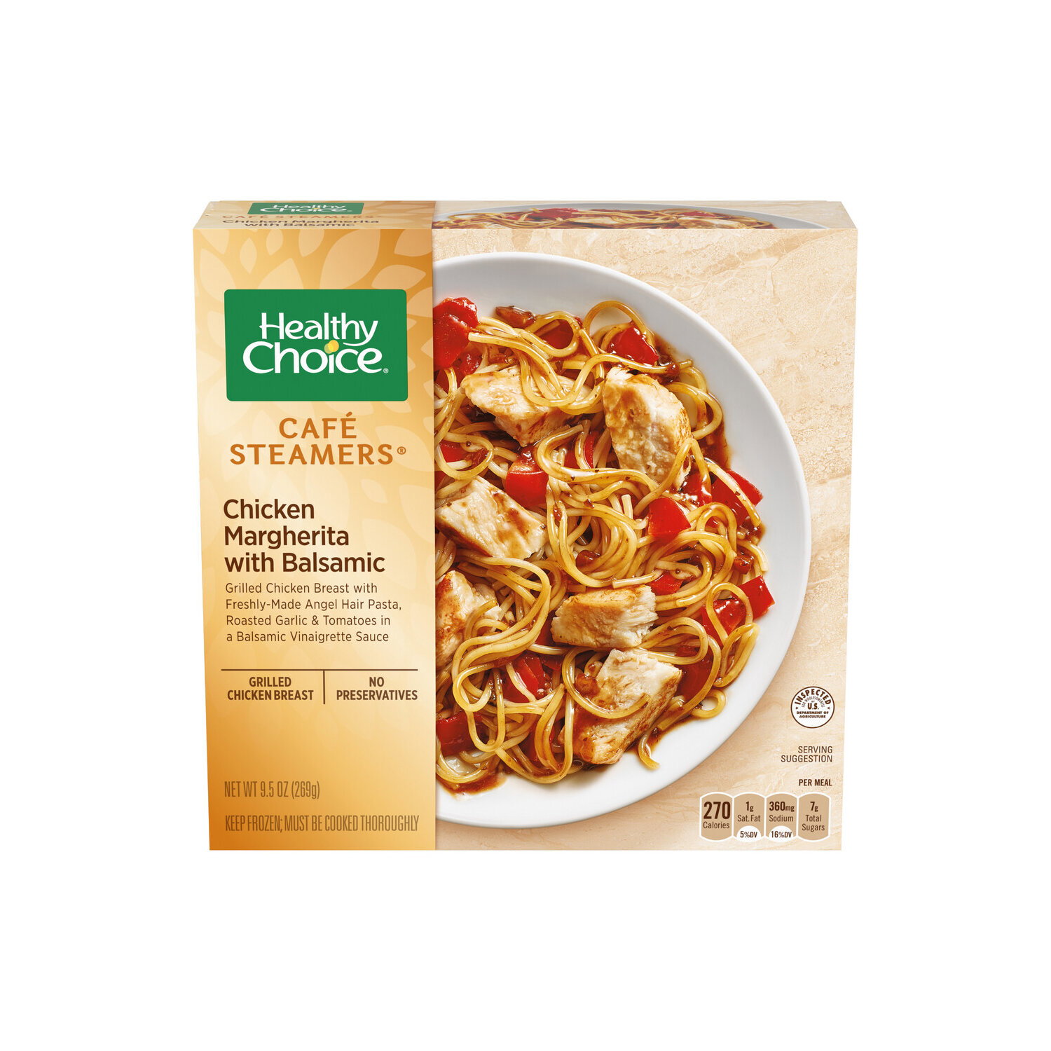 Healthy Choice Cafe Steamers Chicken Margherita With Balsamic, Frozen Meal - 9.5 Ounce