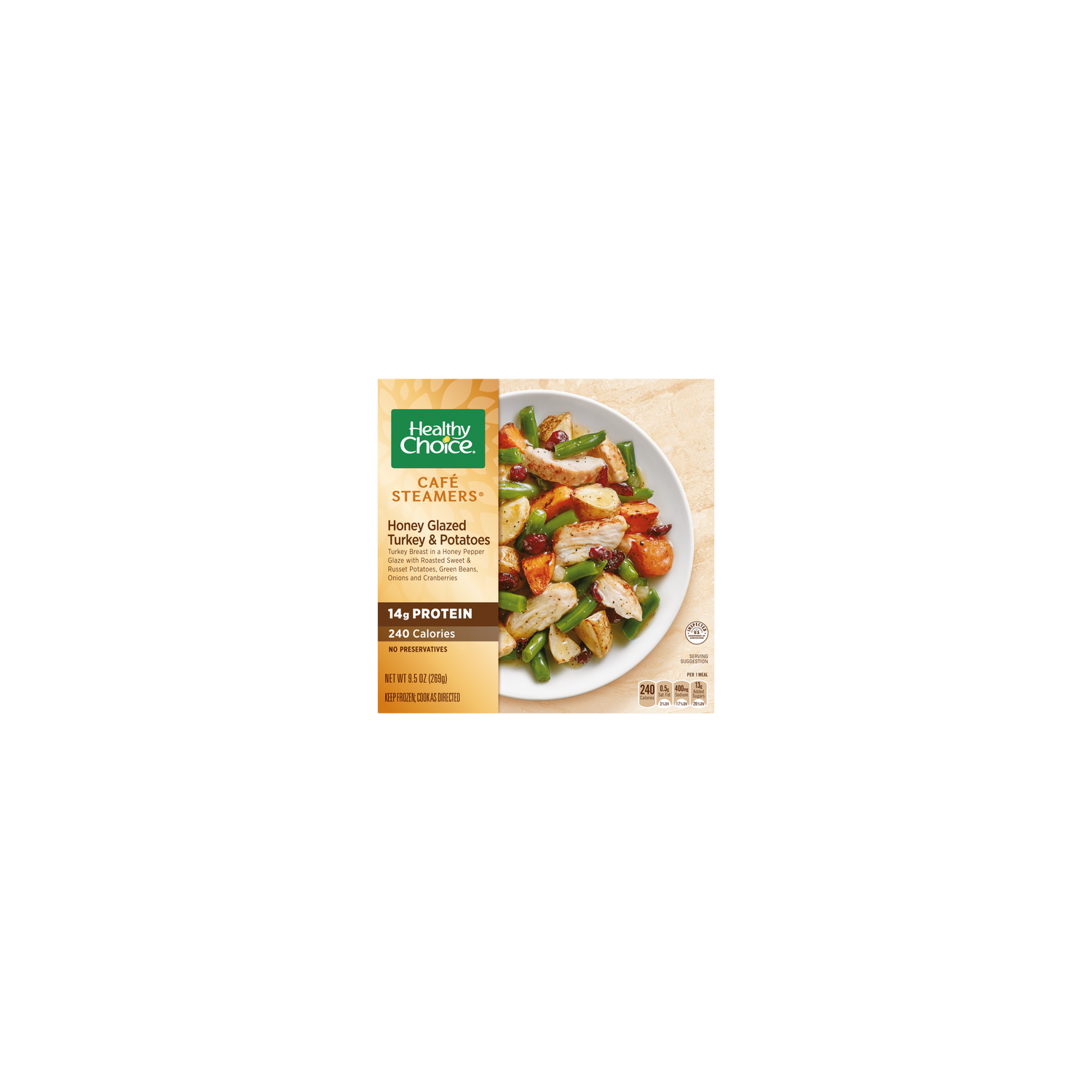 Healthy Choice Café Steamers Honey Glazed Turkey And Potatoes, Frozen Meal, Bowl - 9.5 Ounce Image 1 of 2