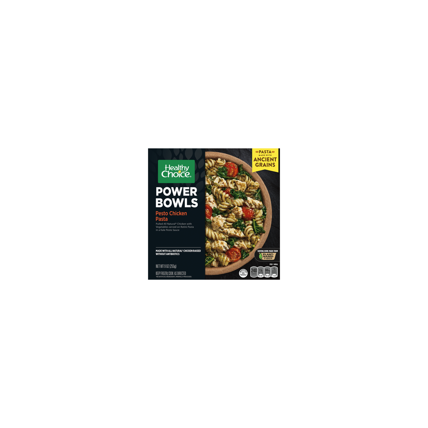Healthy Choice Power Bowls, Pesto Chicken Pasta, Frozen Meal, Bowl - 9 Ounce Image 1 of 2
