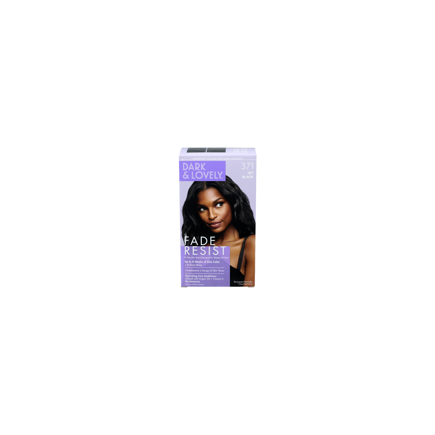 DARK & LOVELY Haircolor 371 Jet Black Permanent Haircolor Fade Resist - 1 Count Image 1 of 3