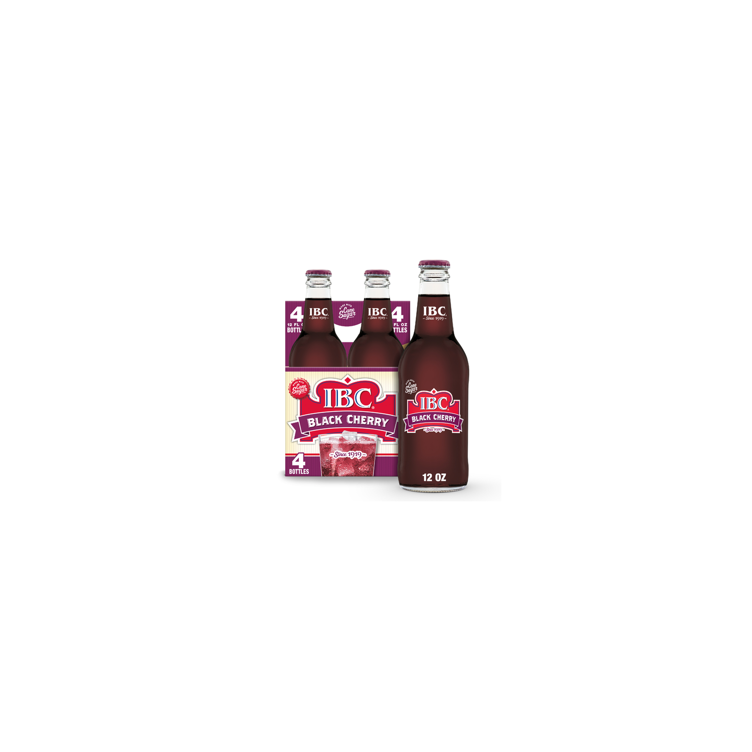 Ibc Black Cherry Made With Sugar Soda - 3 Fluid Ounce - 4 Count Image 1 of 3