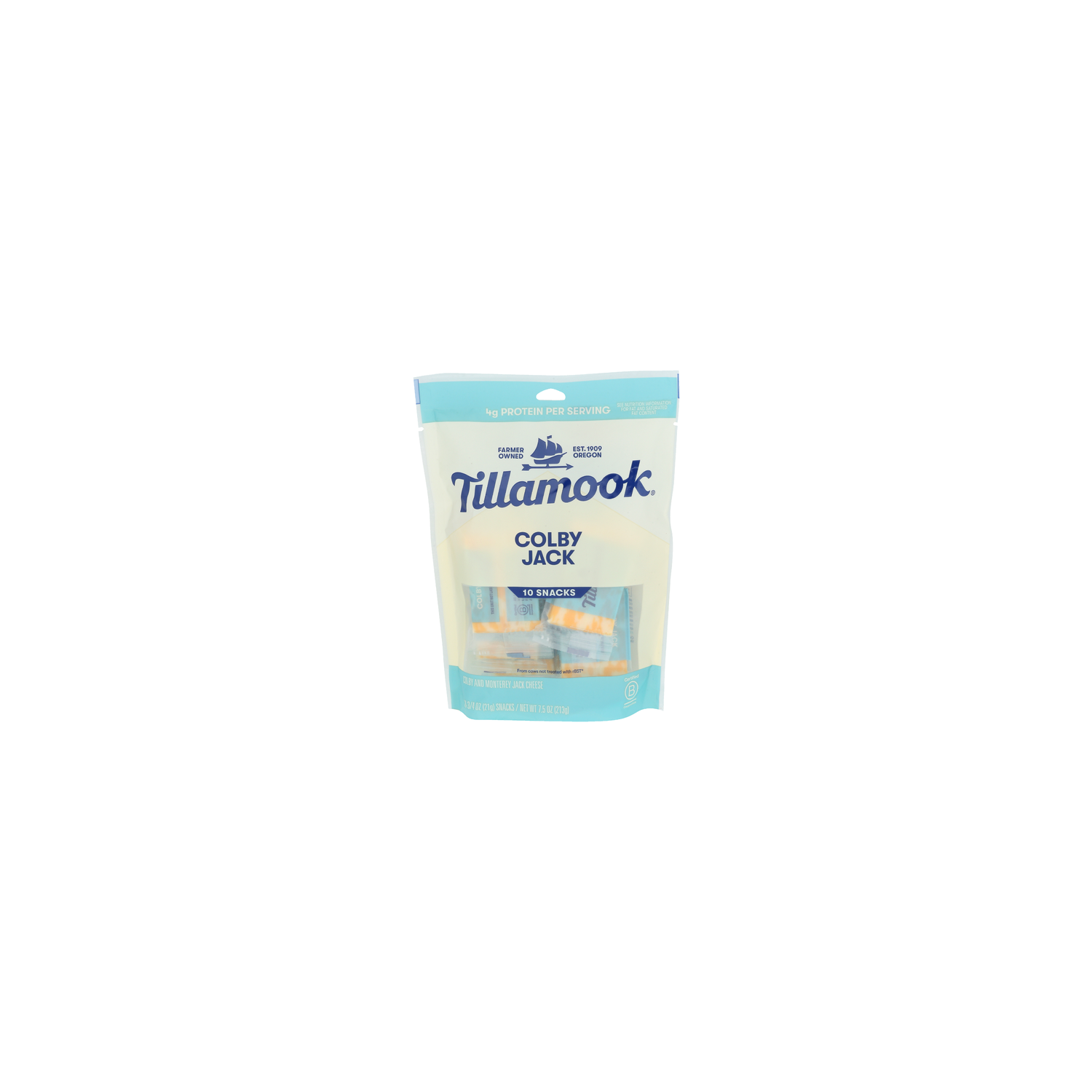 TILLAMOOK Colby Jack Cheese Snack Portions - 0.75 Ounce - 10 Count Image 1 of 4
