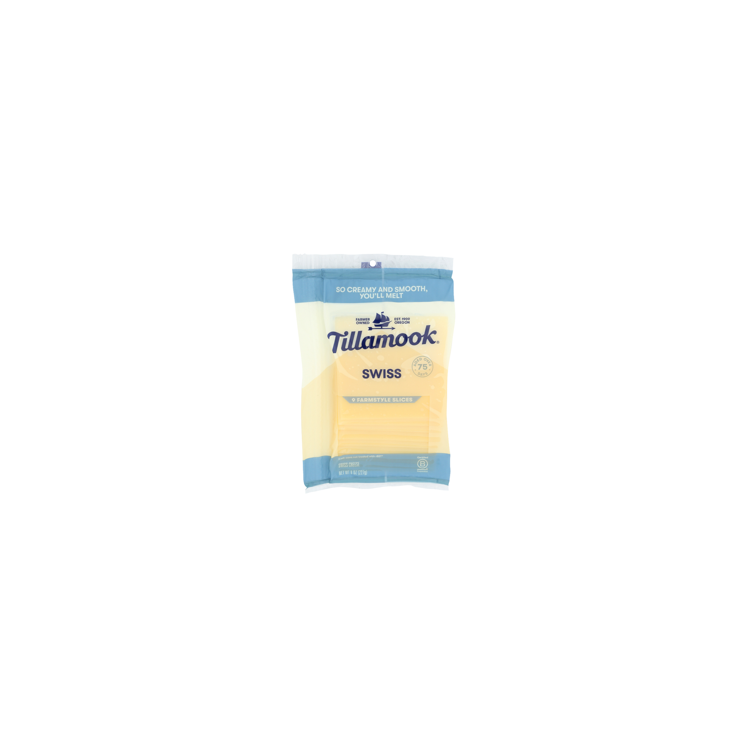 Tillamook Swiss Slice Shingle - 0.889 Ounce - 9 Count Image 1 of 4