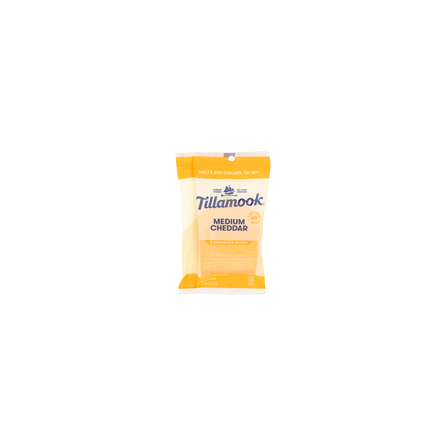 Tillamook Medium Cheddar Slice Sliced - 0.889 Ounce - 9 Count