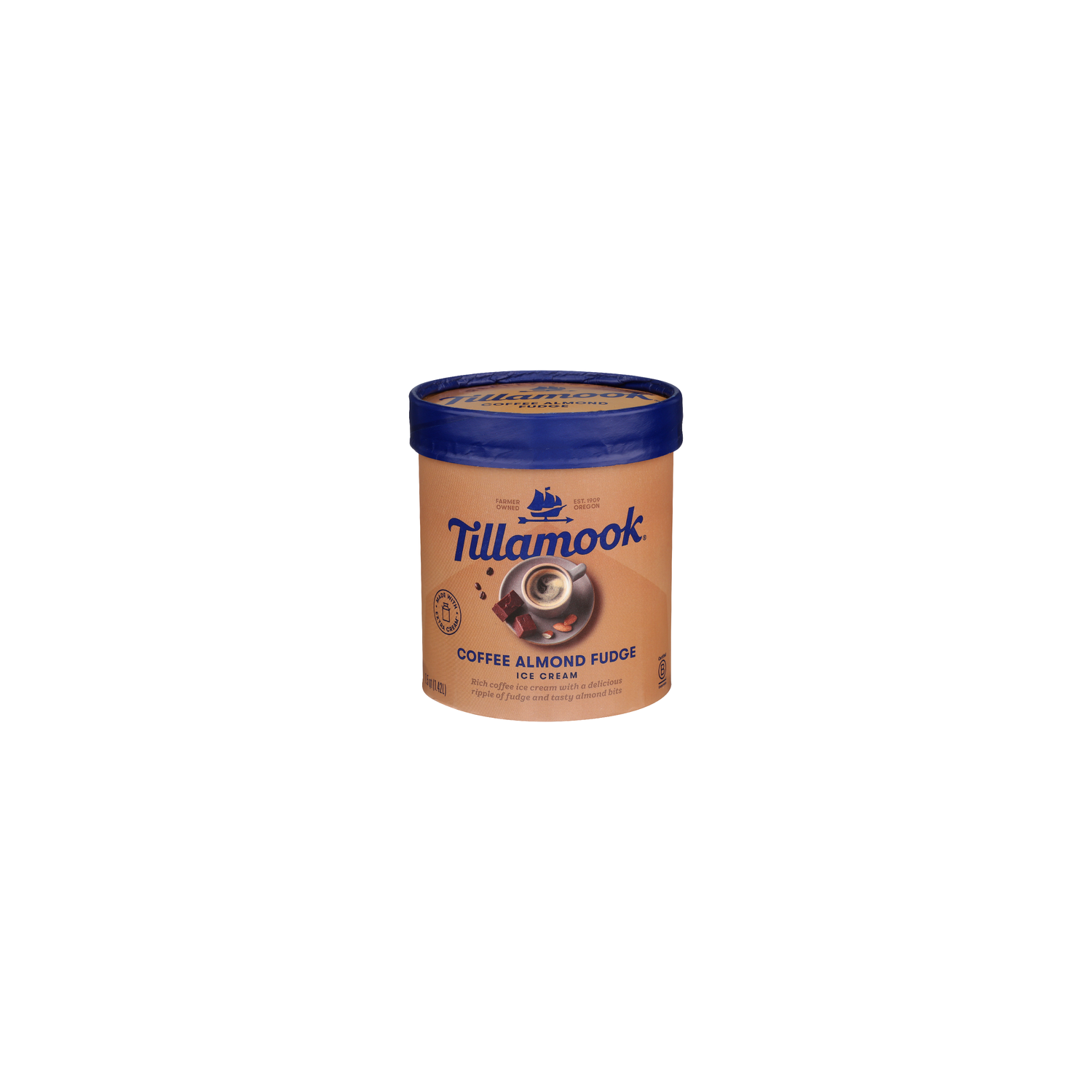Tillamook Coffee Almond Frozen Fudge Ice Cream - 1.5 Quart Image 1 of 4