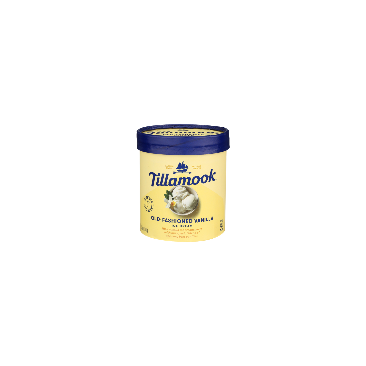 Tillamook Vanilla Frozen Old Fashioned Ice Cream - 1.5 Quart Image 1 of 4