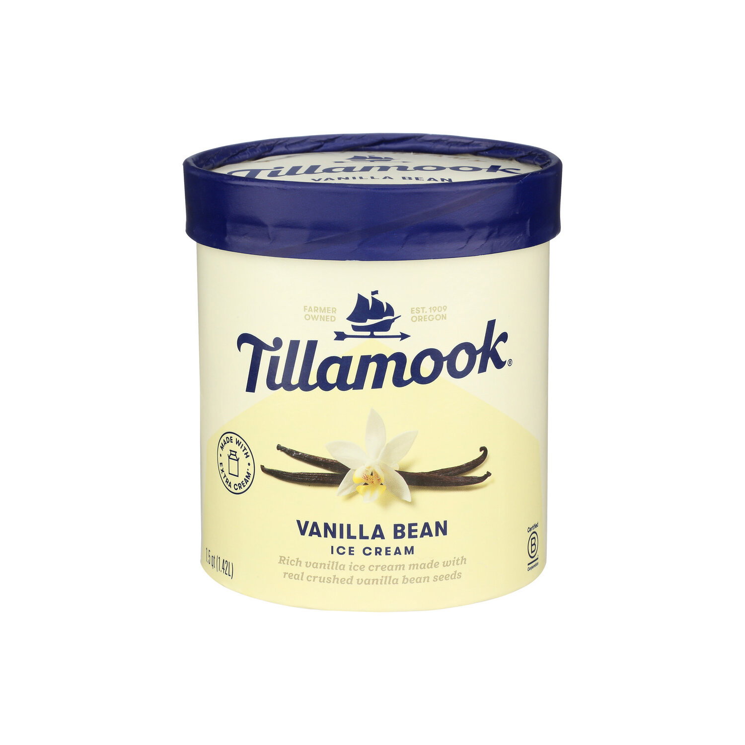 Tillamook Vanilla Bean Frozen Ice Cream - 1.5 Quart Image 1 of 4