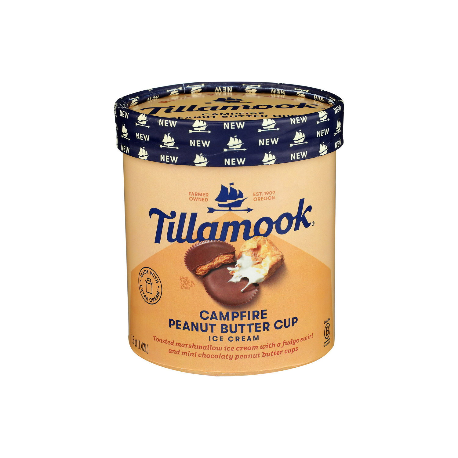 Tillamook Campfire Peanut Butter Cup Ice Cream - 1.5 Quart