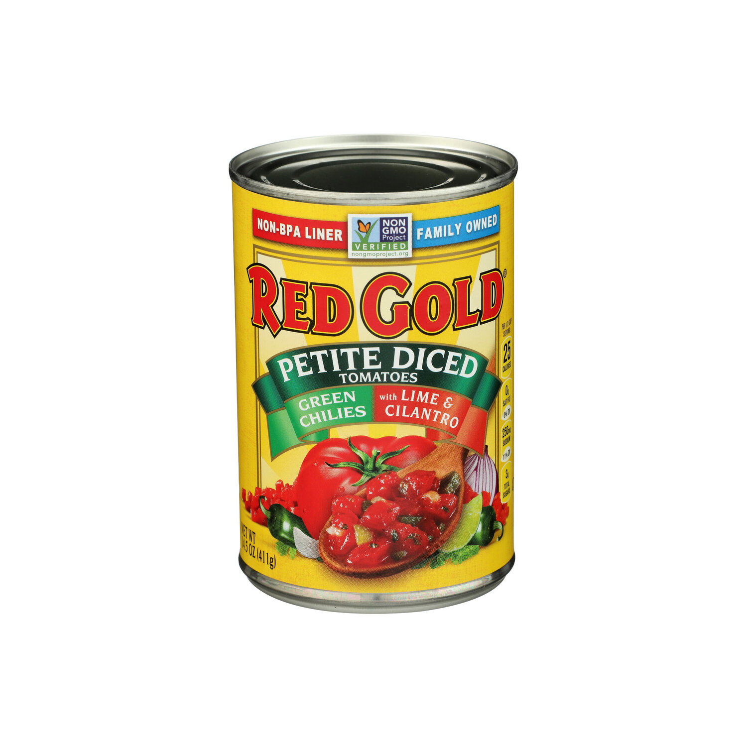 Red Gold Green Chilies With Lime & Cilantro Petite Diced Tomatoes - 14.5 Ounce Image 1 of 4