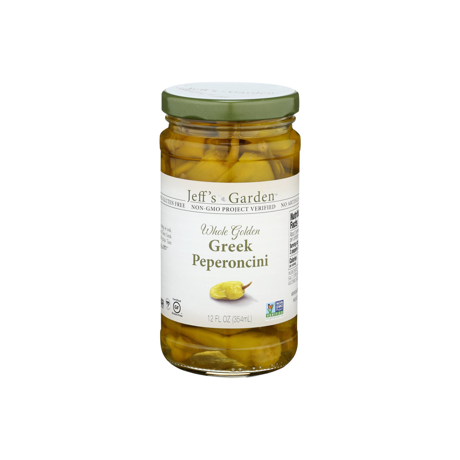 JEFF's Garden Peperoncini Whole Golden Greek - 12 Fluid Ounce Image 1 of 4