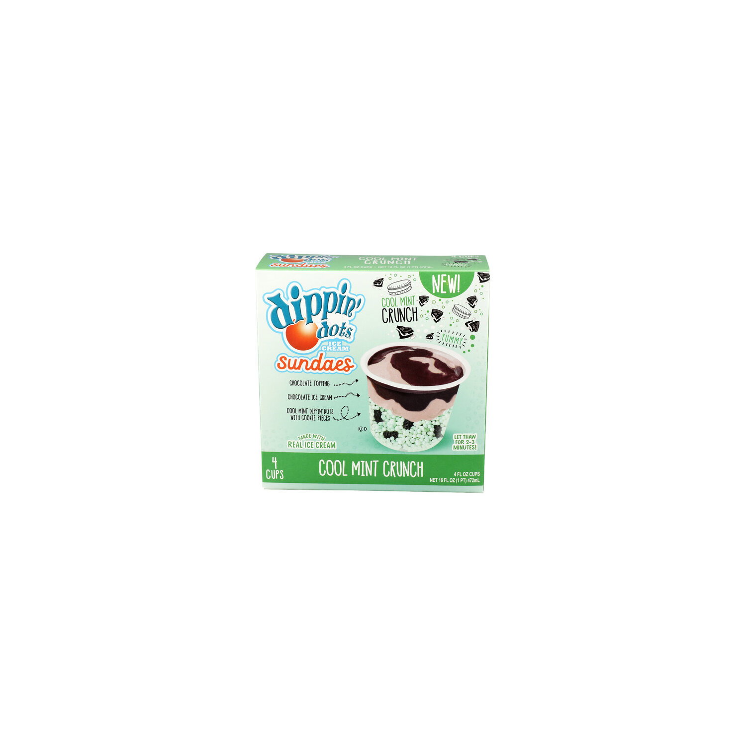 DIPPIN' Dots Cool Mint Crunch Ice Cream Sundae Cups - 4 Fluid Ounce - 4 Count Image 1 of 4