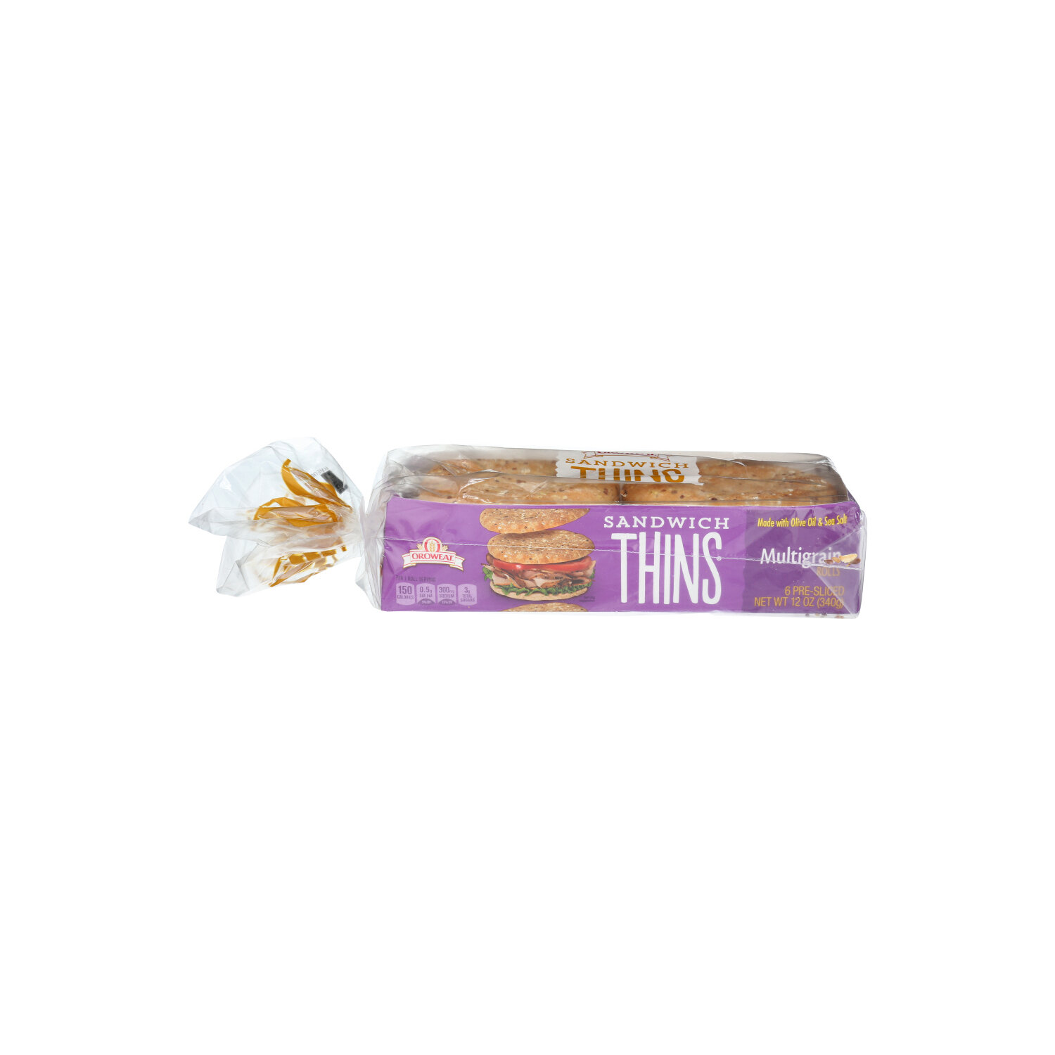 Oroweat Multigrain Sandwich Thins Rolls - 2 Ounce - 6 Count Image 1 of 4