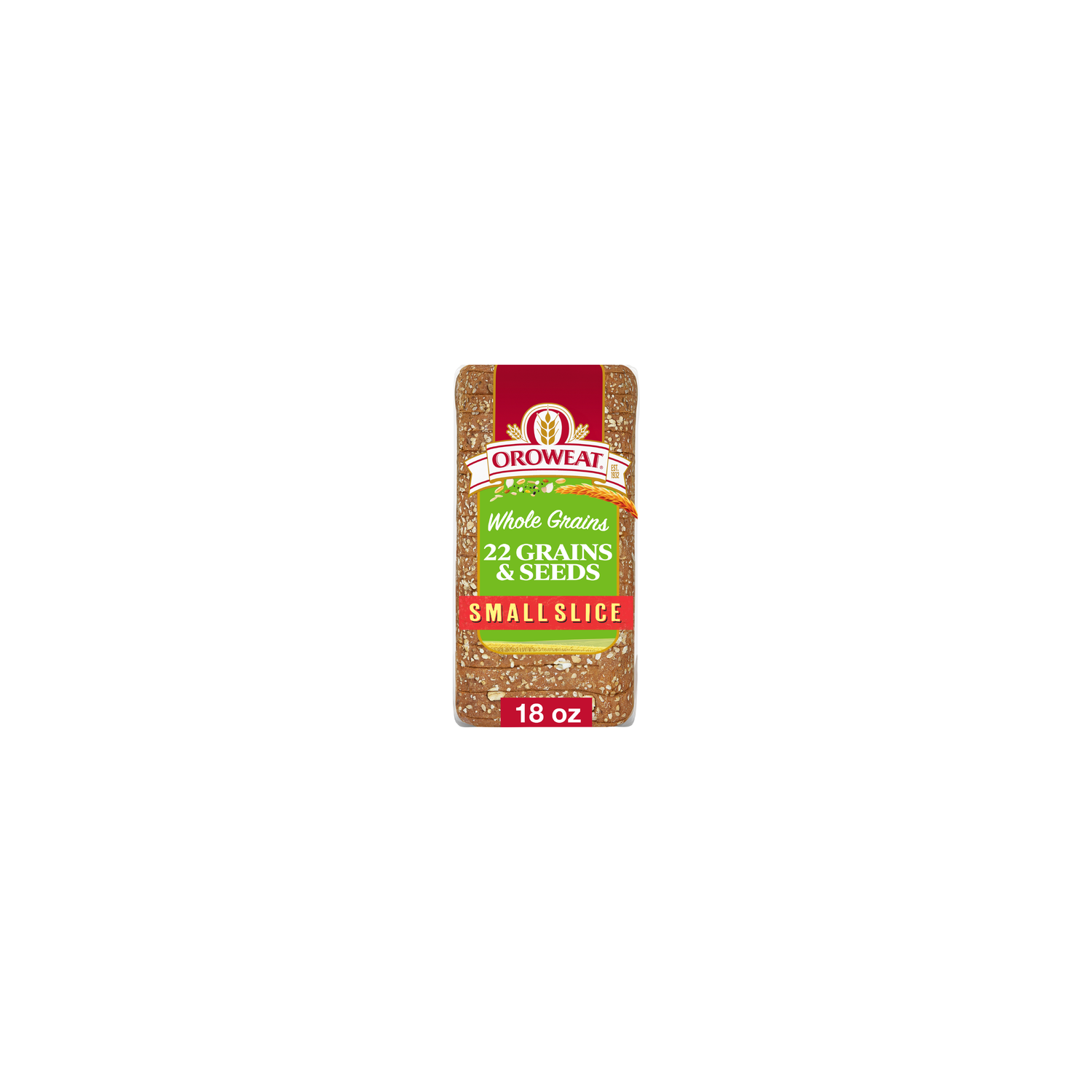 Oroweat 22 Grains & Seeds Wheat Bread, , Small Slice Bag - 18 Ounce Image 1 of 4