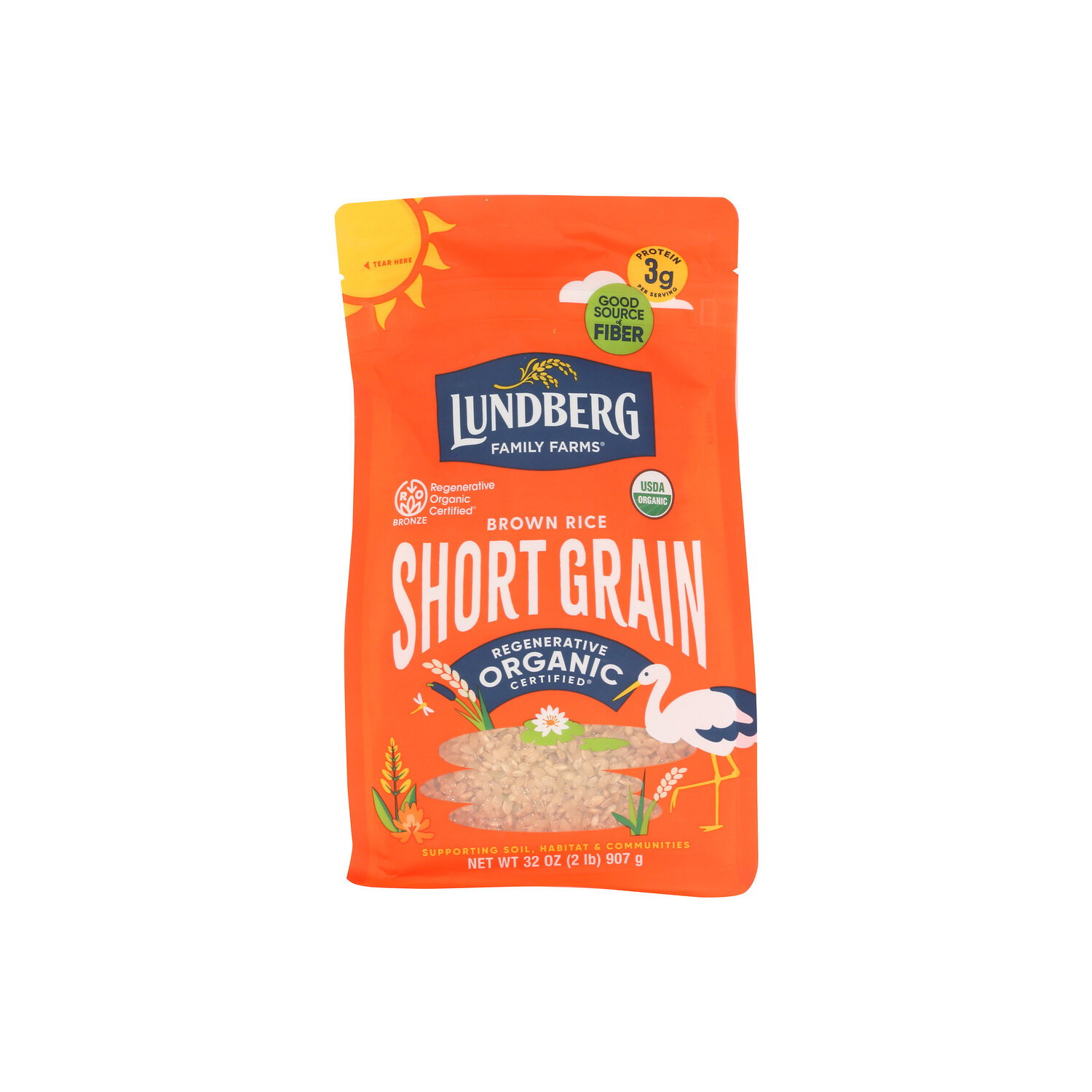 Lundberg Family Farms Rice Regenerative Organic Short Grain Brown - 32 Ounce Image 1 of 4