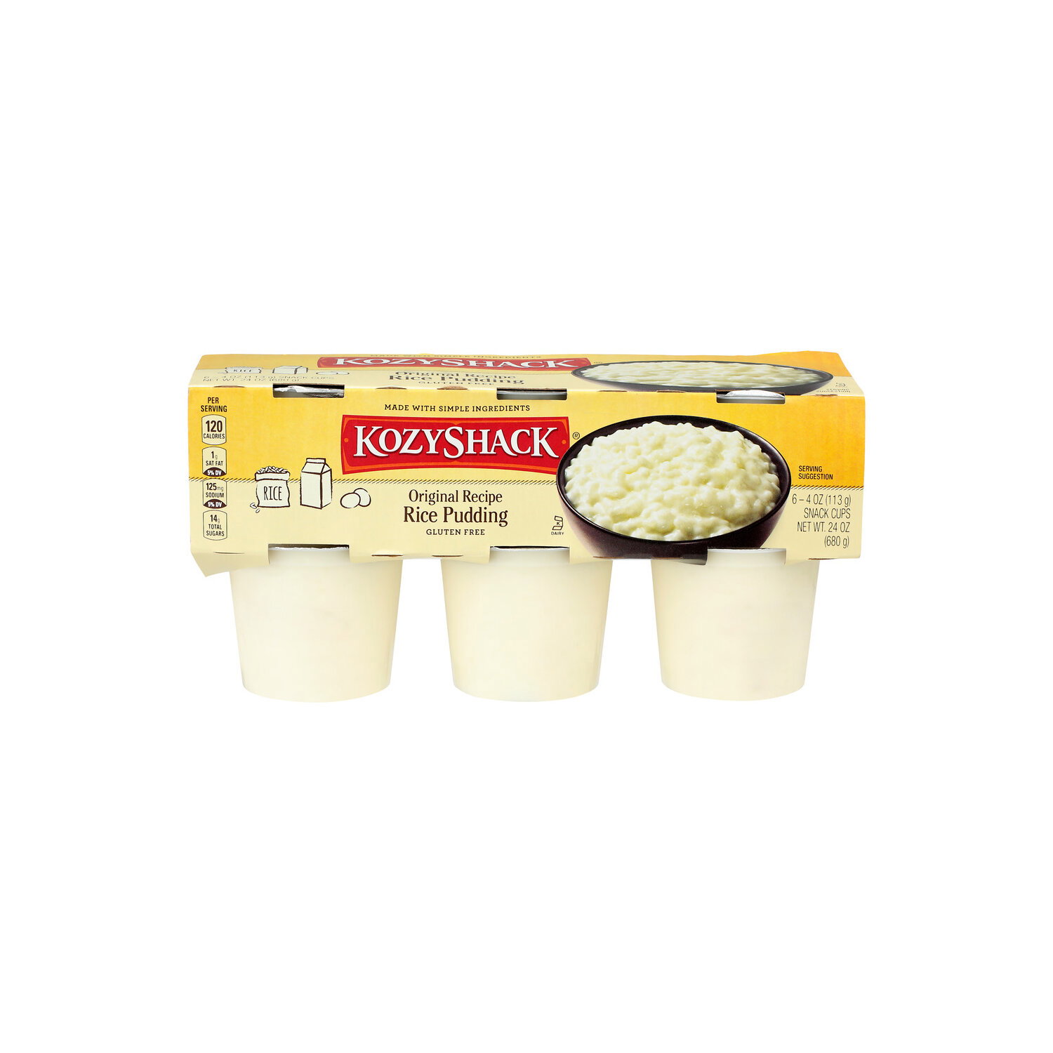 Kozyshack Rice Pudding Original Recipe - 4 Ounce - 6 Count - Super
