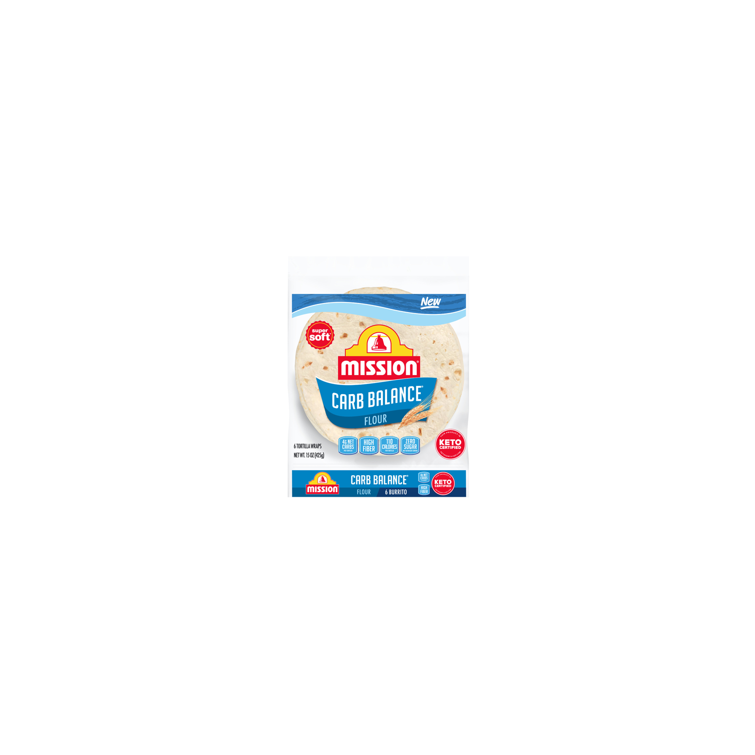 Mission Carb Balance Flour Tortillas, Burrito Size - 2.5 Ounce - 6 Count Image 1 of 4
