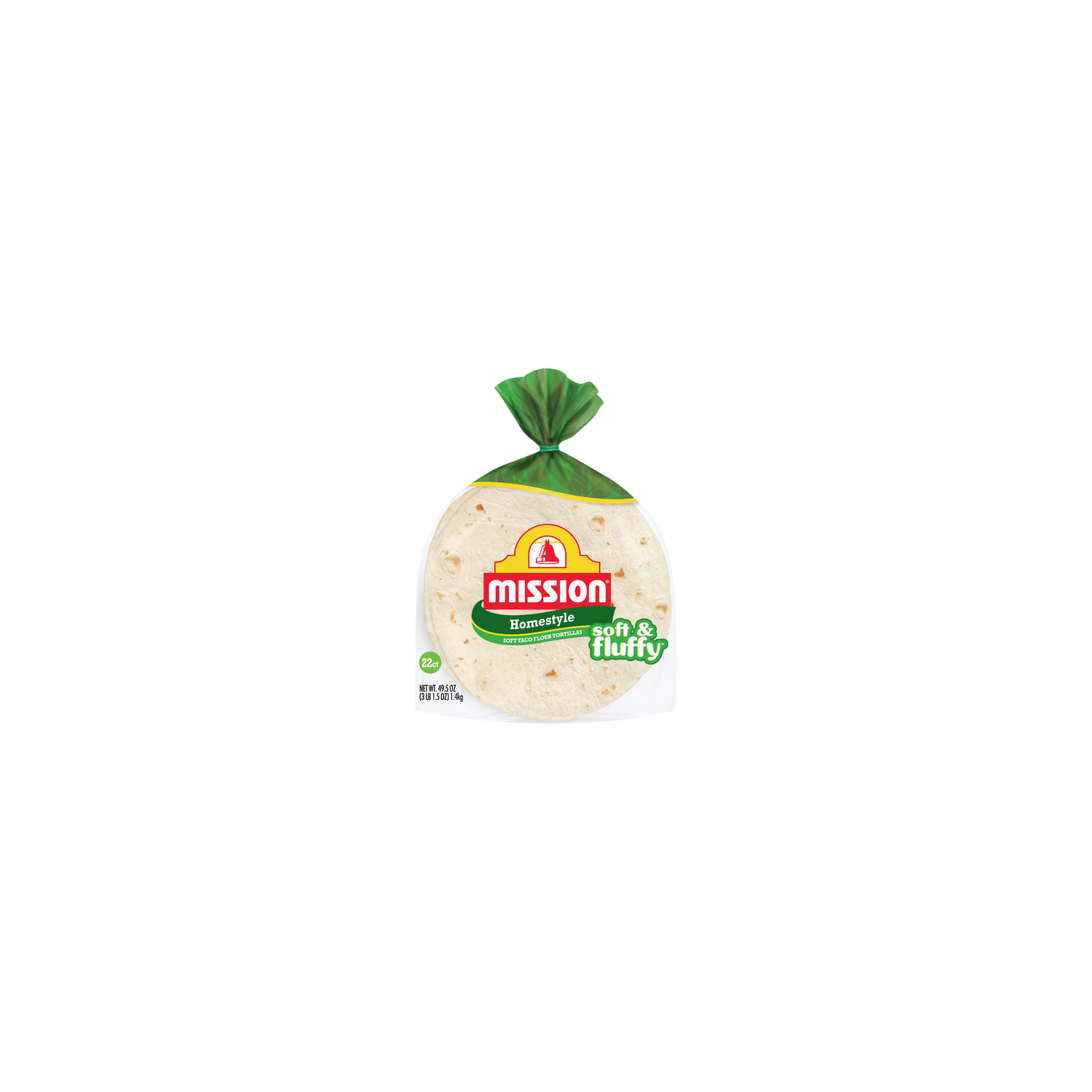 Mission Homestyle Soft & Fluffy Flour Tortillas - 22 Count Image 1 of 4