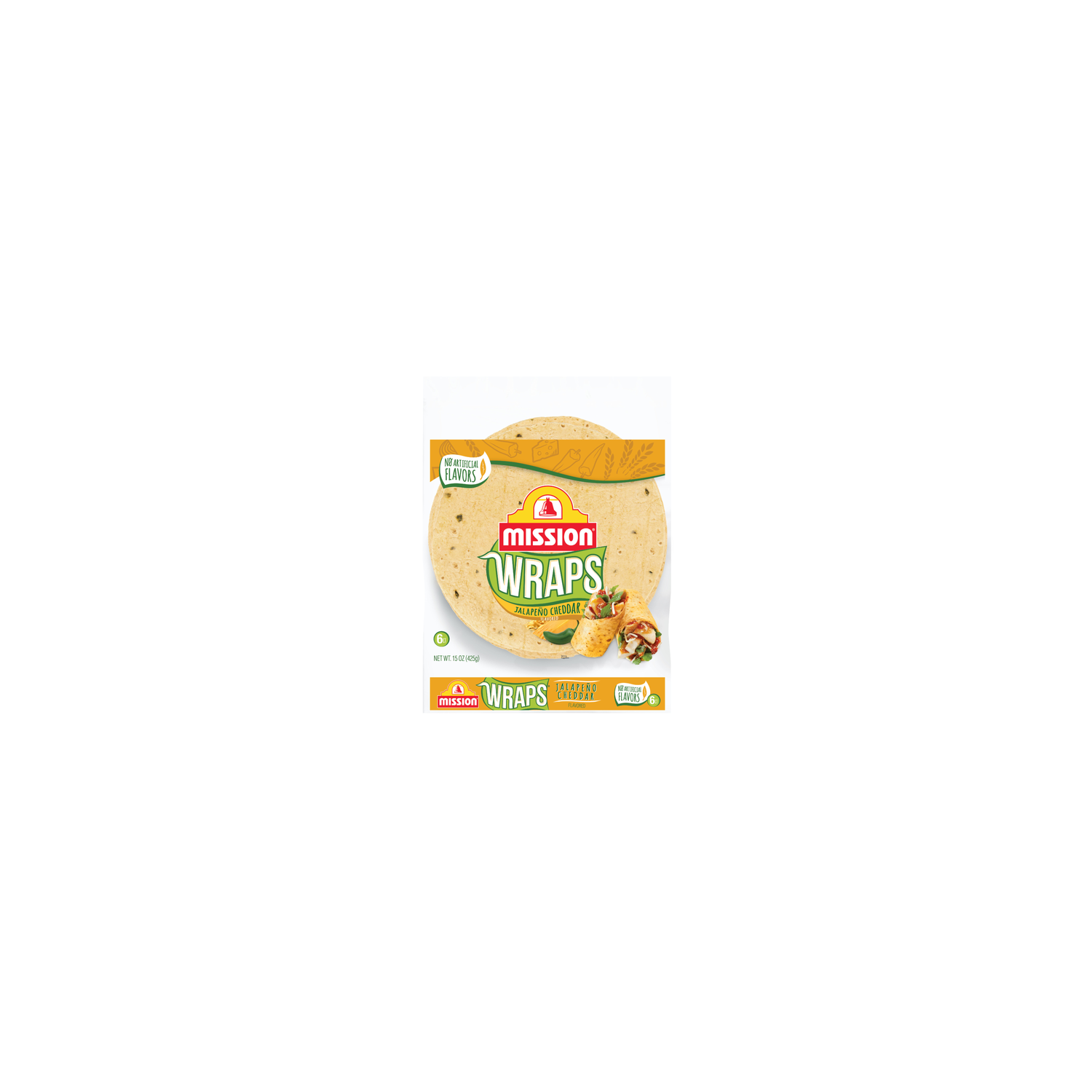 Mission Jalapeno Cheddar Wraps - 2.5 Ounce - 6 Count Image 1 of 4