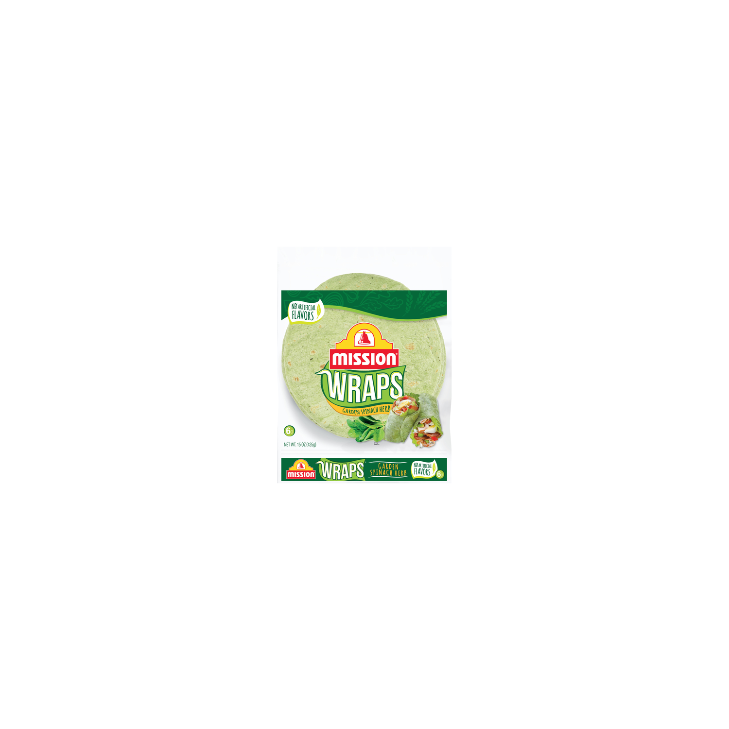 Mission Garden Spinach Herb Wraps - 2.5 Ounce - 6 Count Image 1 of 4
