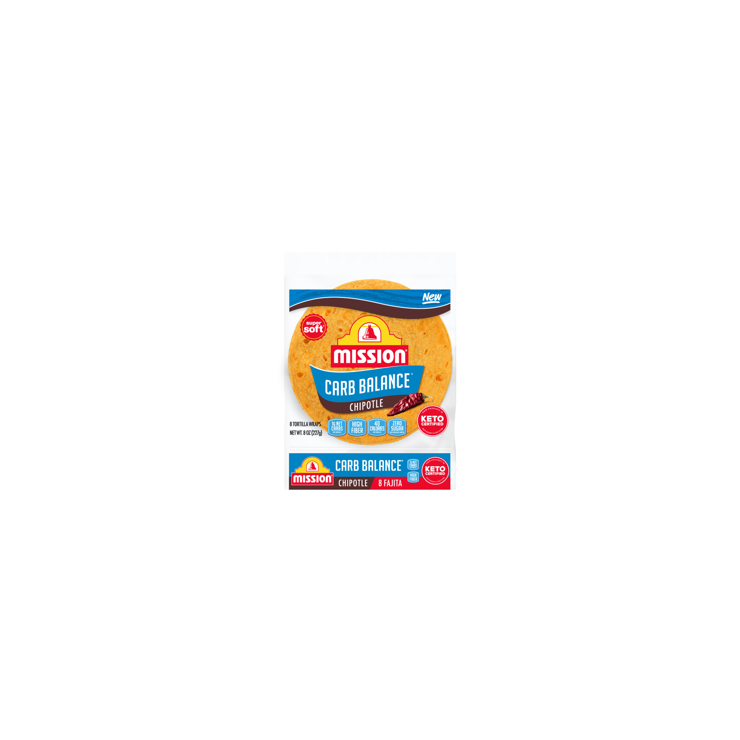 Mission Carb Balance Chipotle Flour Tortillas, Fajita Size - 8 Ounce