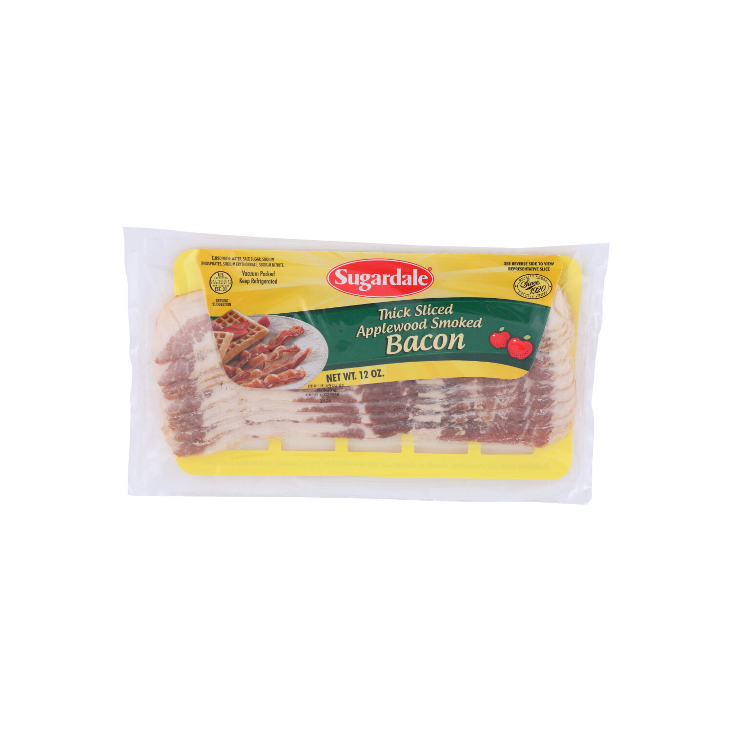 Sugardale Thick Sliced Applewood Bacon - 12 Ounce Image 1 of 2