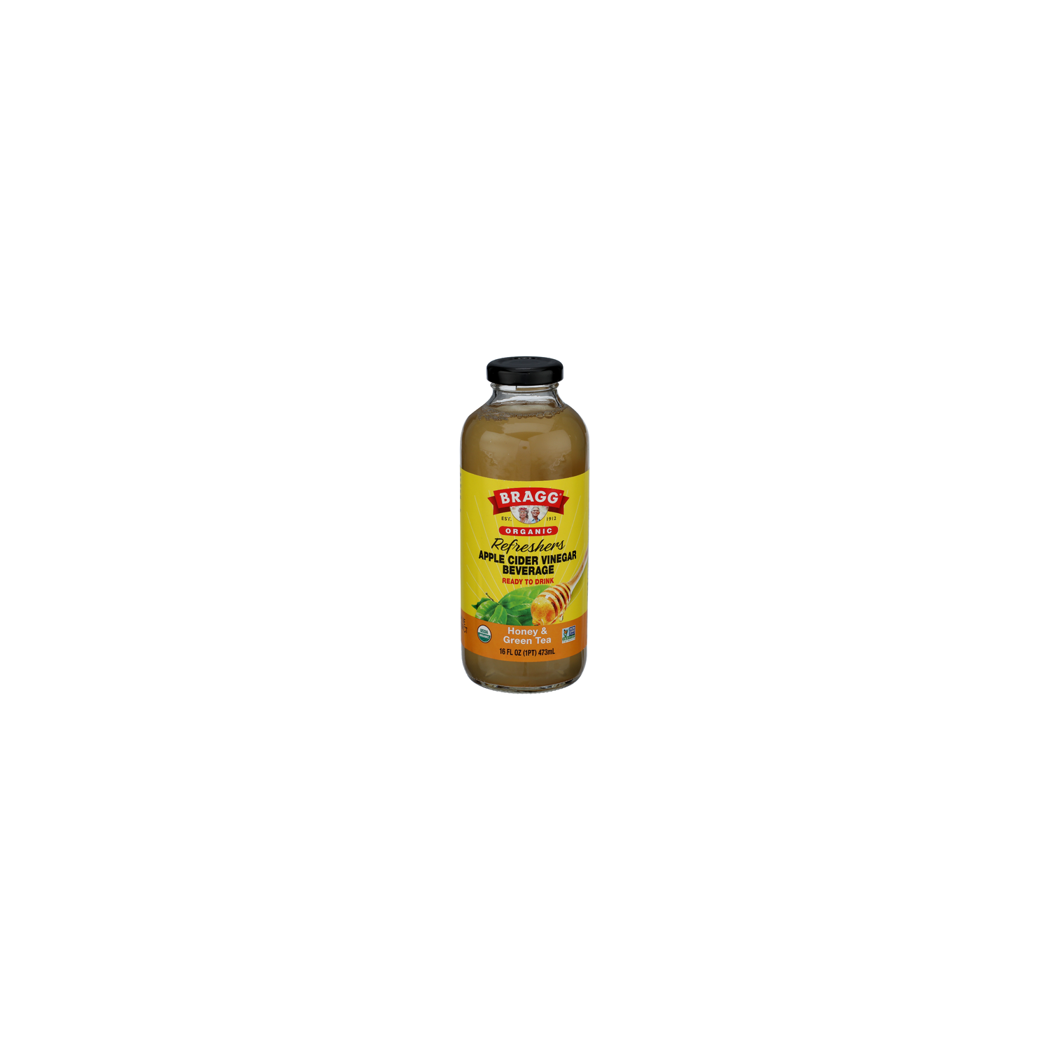 Bragg Organic Apple Cider Vinegar Refreshers, Prebiotic, Honey & Green Tea - 16 Fluid Ounce Image 1 of 4