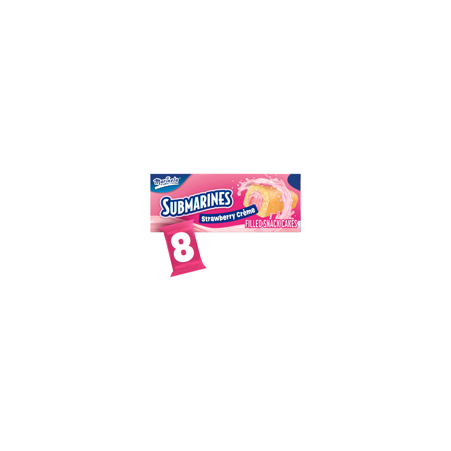 Marinela Submarines Strawberry Crème Filled Snack Cakes - 9.84 Ounce Image 1 of 4