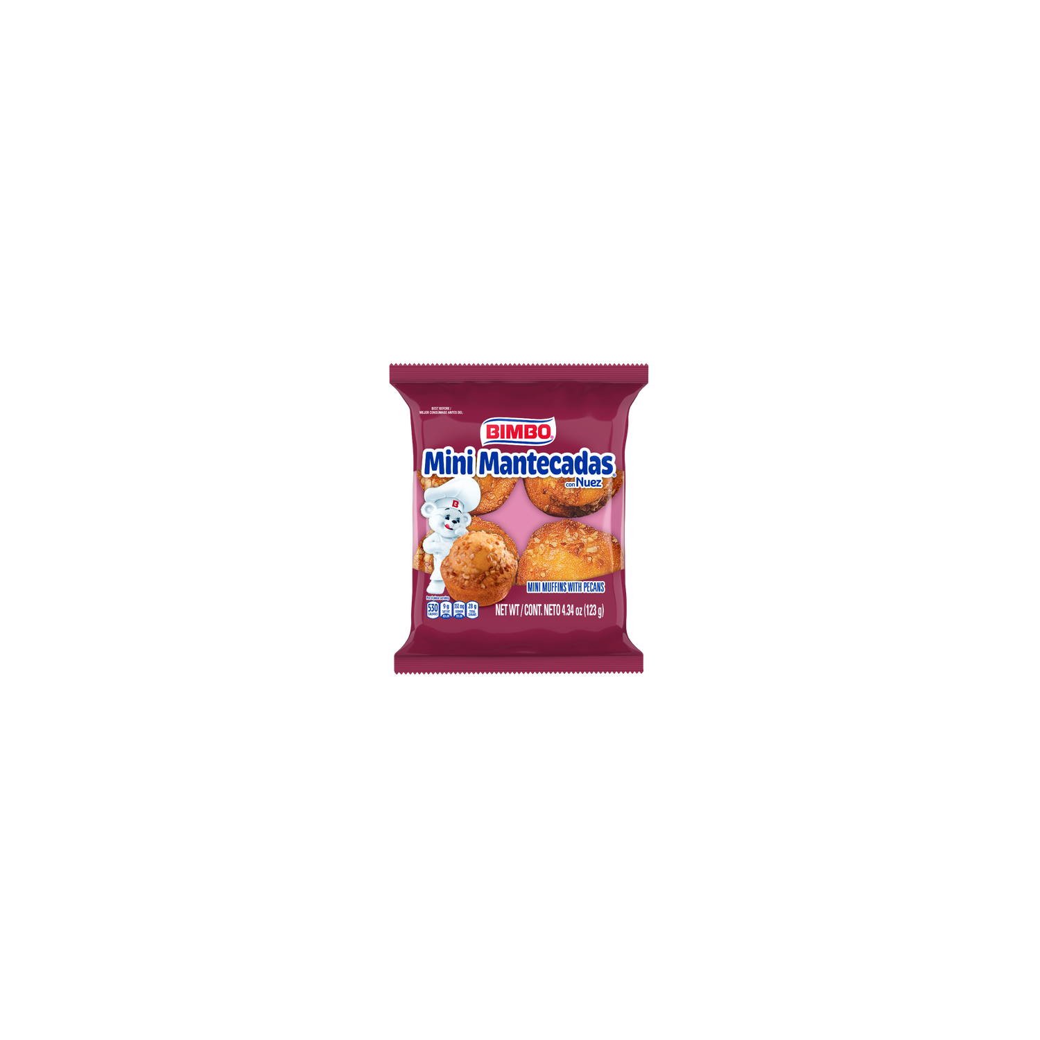 Bimbo Mini Mantecadas Con Nuez Muffins, , Each Pecan Bag - 4.34 Ounce Image 1 of 2