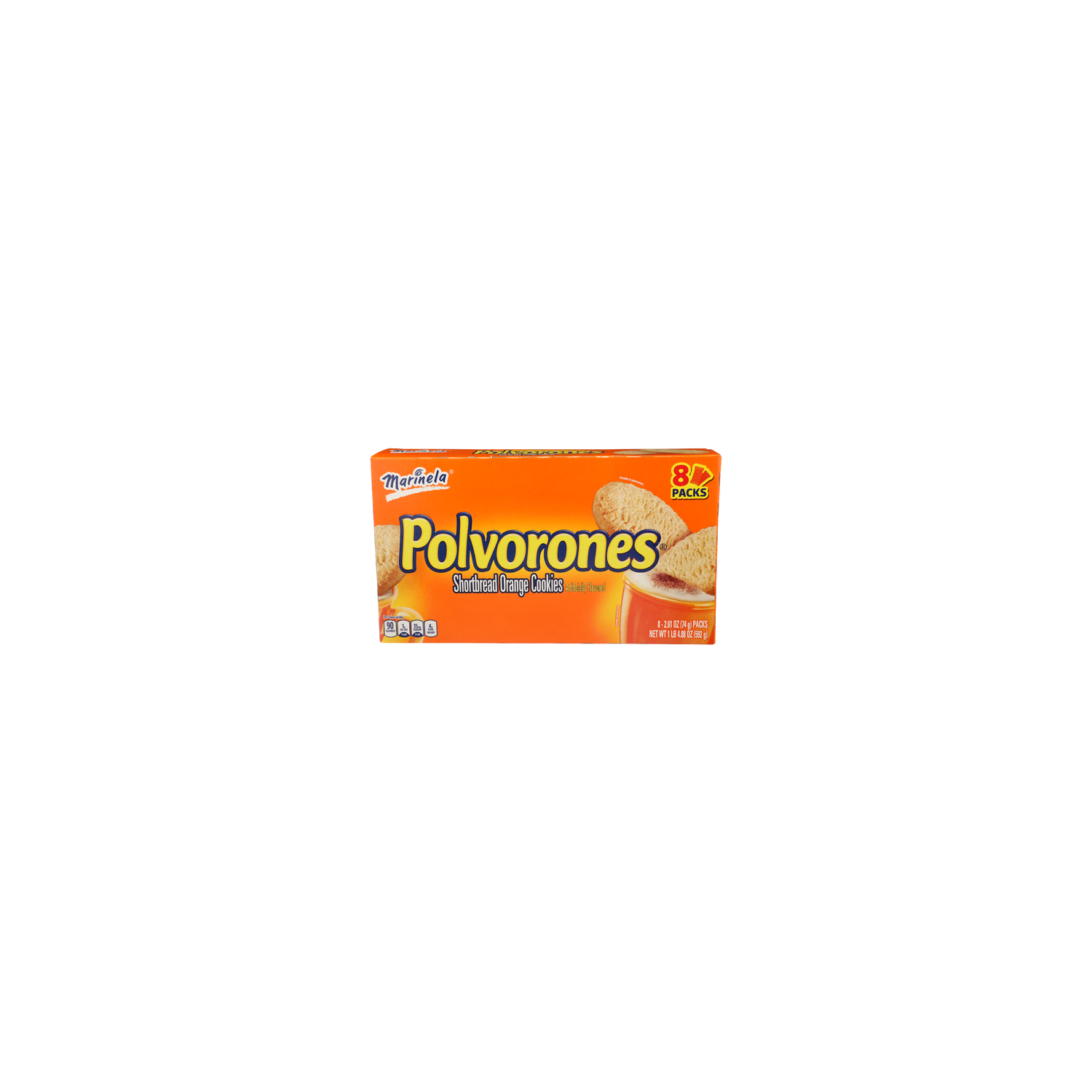 Marinela Orange Polvorones Shortbread Cookies - 2.61 Ounce - 8 Count Image 1 of 4
