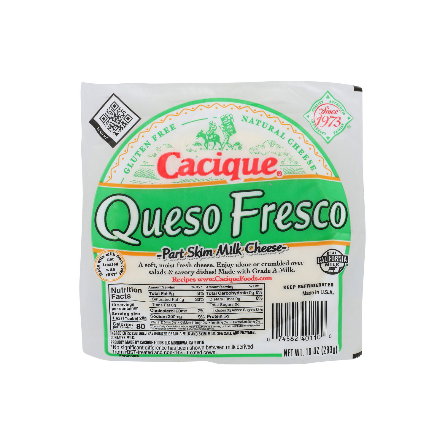 Cacique Natural Cheese Part Skim Milk Mexican Fresh - 10 Ounce - 1