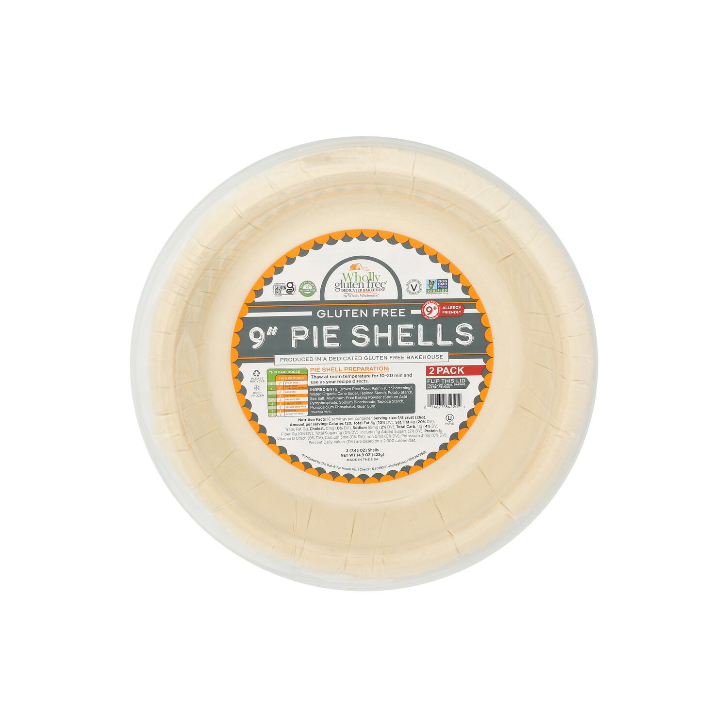Wholly Wholesome Gluten-Free 2 Pack Gluten Free 9 Pie Shells - 7.45 Ounce - 2 Count Image 1 of 4