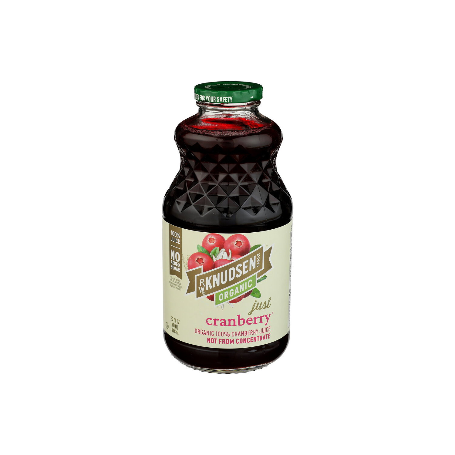 R.W. Knudsen Family Cranberry Juice Organic Just - 32 Fluid Ounce Image 1 of 4
