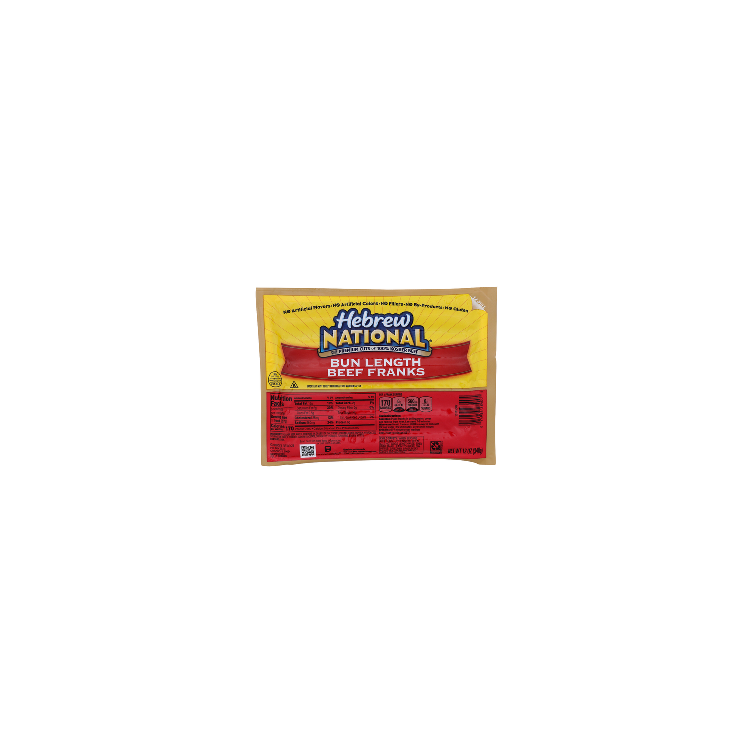 Hebrew National Bun Length Beef Franks - 12 Ounce Image 1 of 4
