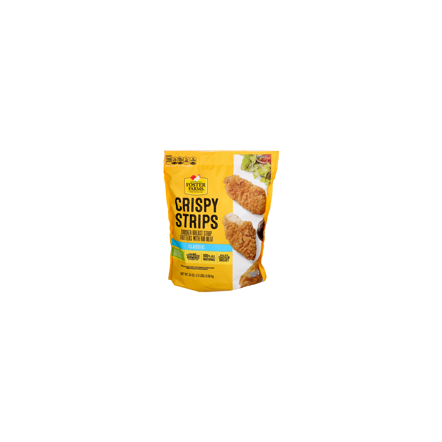 Foster Farms Classic Crispy Strips Chicken Breast Strip Fritters With Rib Meat - 24 Ounce Image 1 of 4