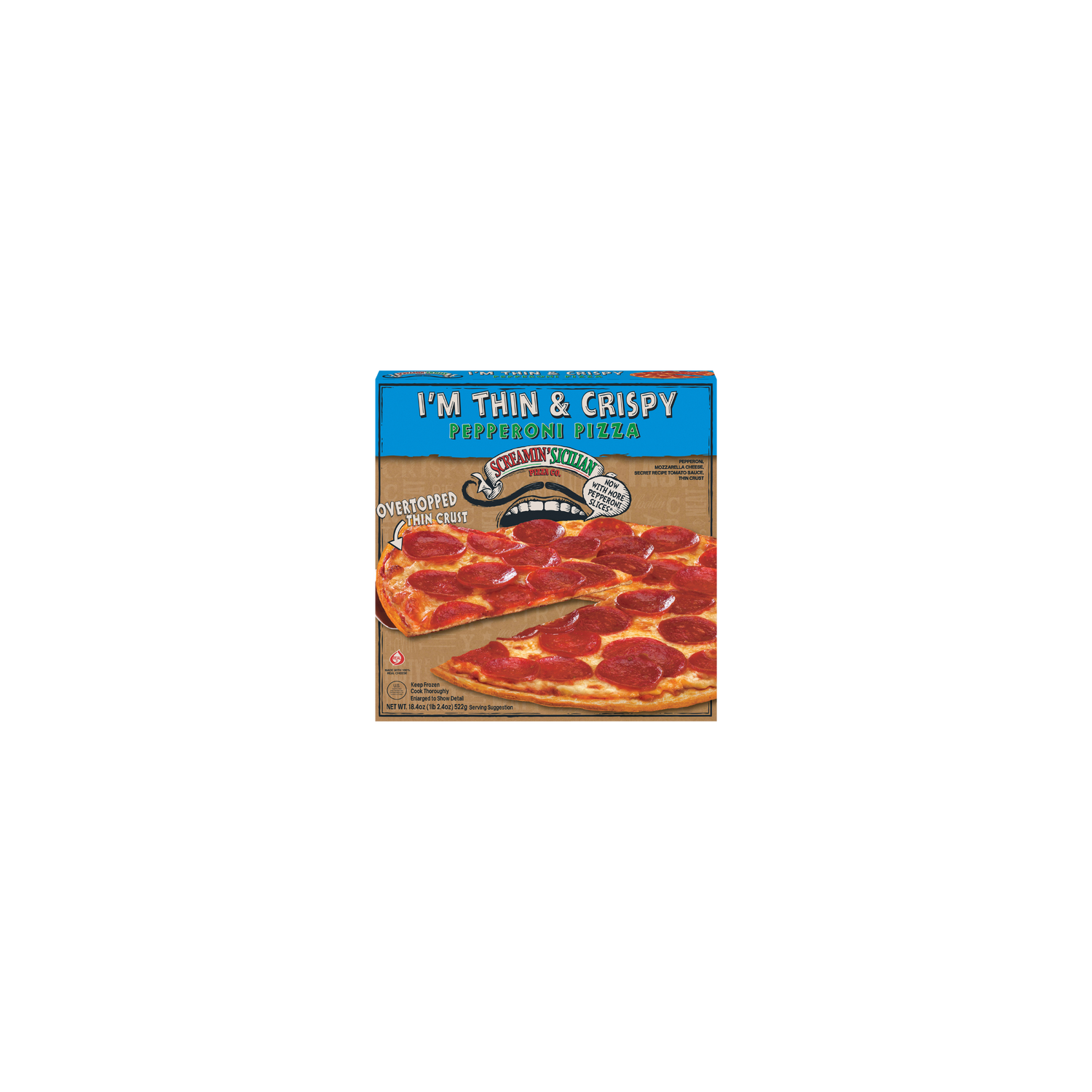 Screamin Sicilian Thin & Crispy Pepperoni - 18.4 Ounce