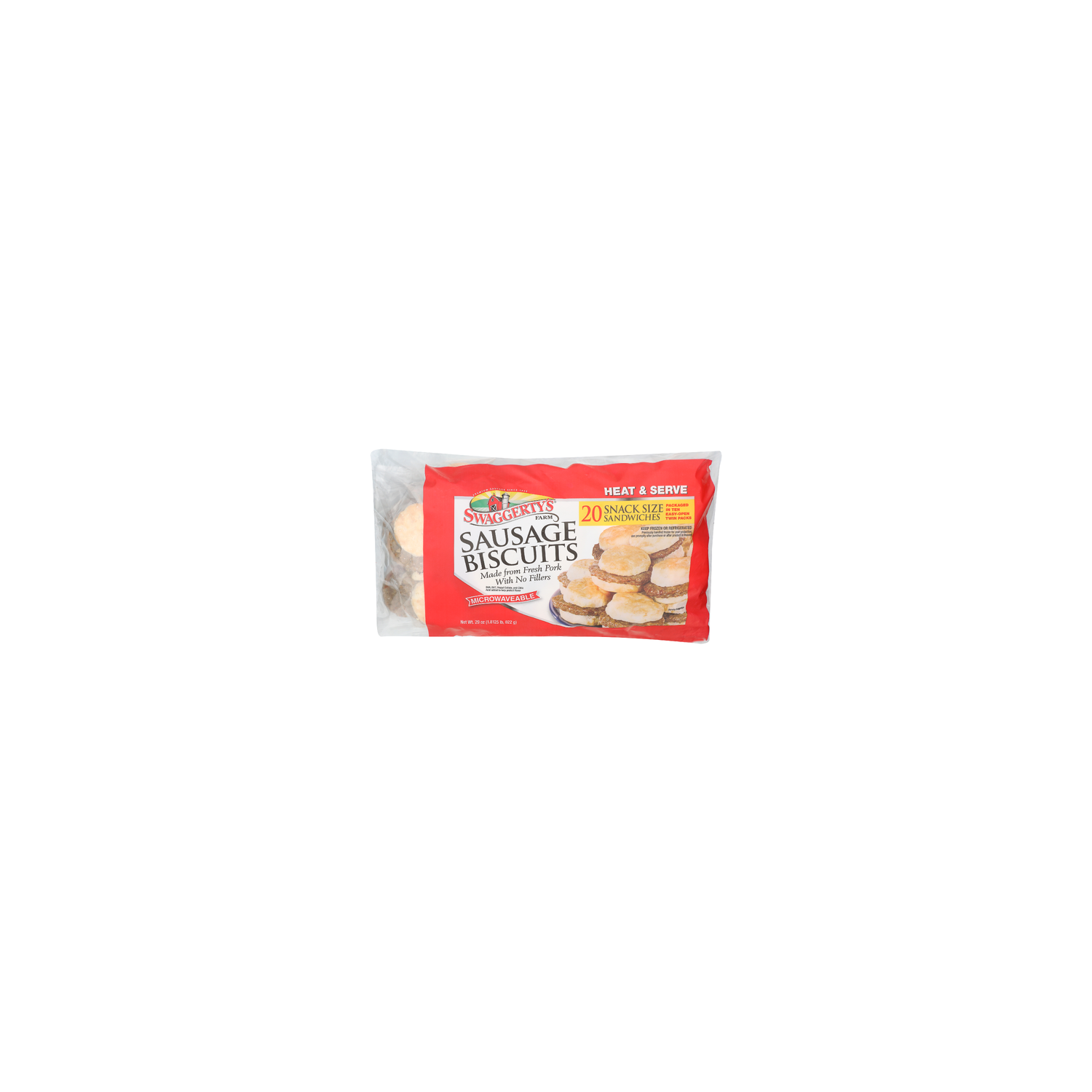 SWAGGERTY's Farm Fresh Pork With No Fillers Sausage Biscuits - 1.45 Ounce - 20 Count Image 1 of 4