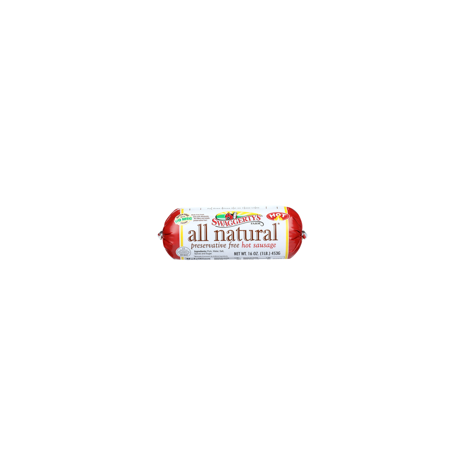 SWAGGERTY's Farm Hot Sausage - 16 Ounce Image 1 of 4