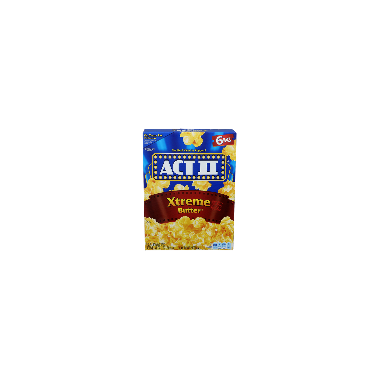 Act II Xtreme Butter Microwave Popcorn - 2.75 Ounce - 6 Count Image 1 of 4