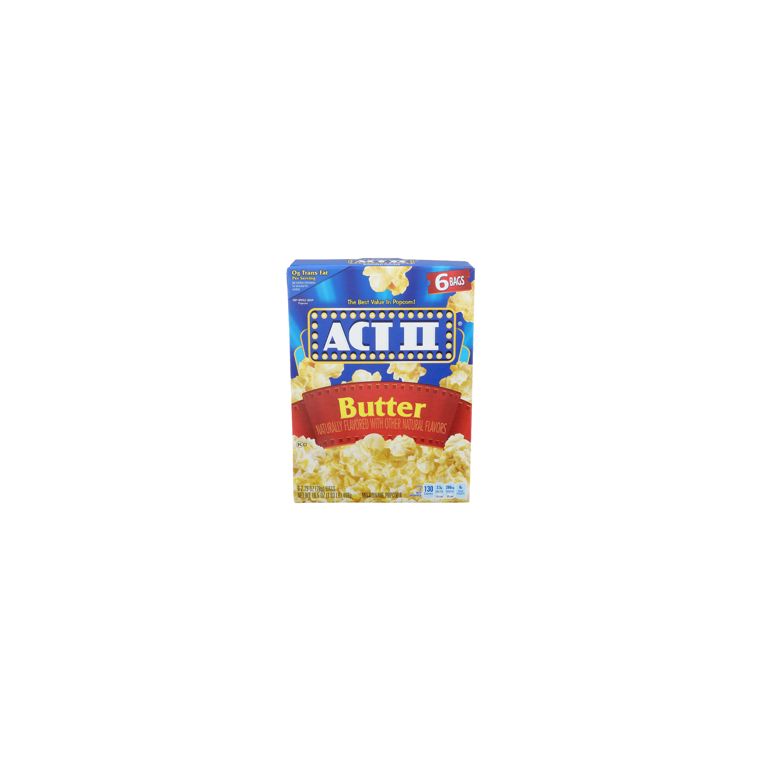 Act II Butter Microwave Popcorn - 2.75 Ounce - 6 Count Image 1 of 4
