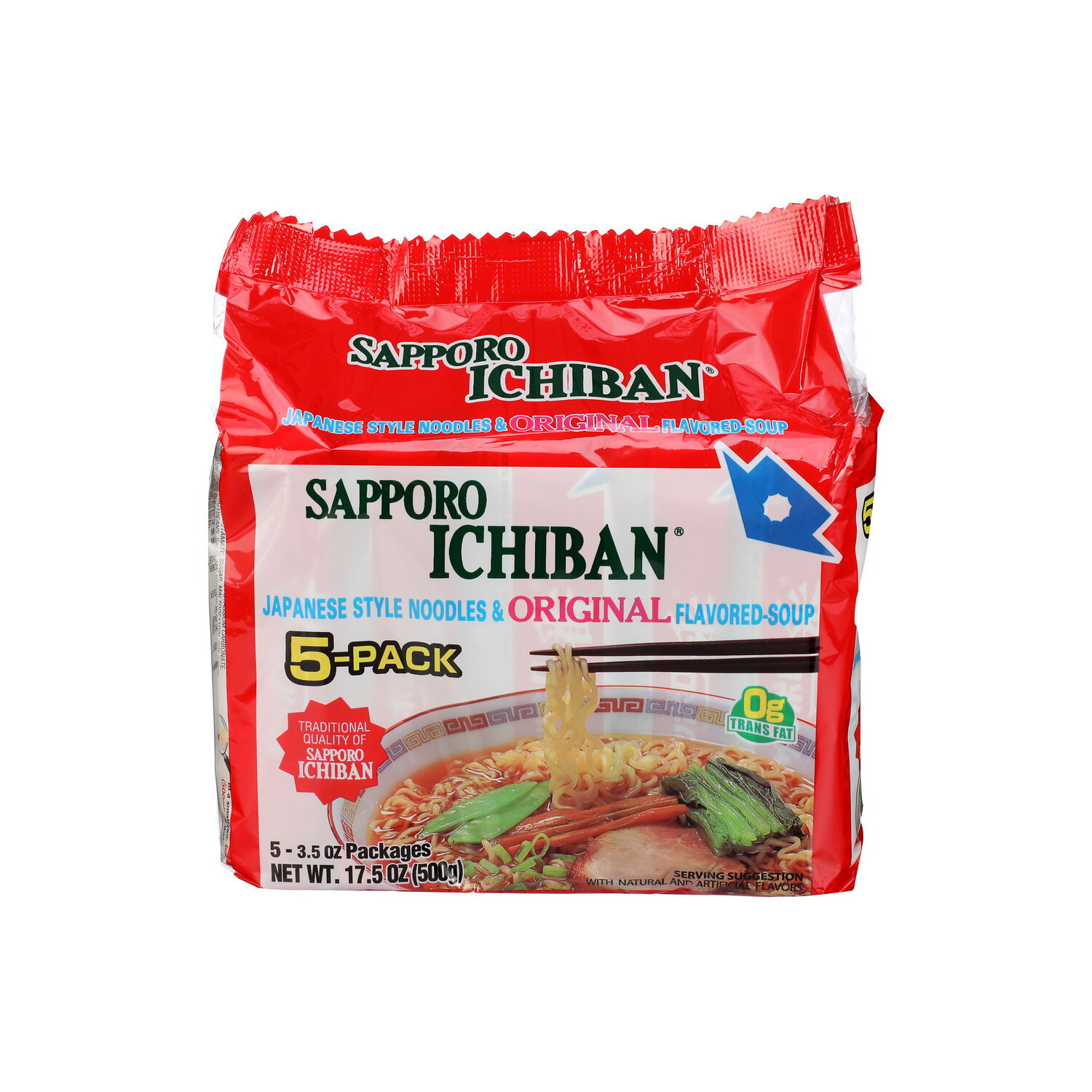 Sapporo Ichiban Japanese Style Noodles & Flavored-soup - 3.5 Ounce - 5 Count Image 1 of 3