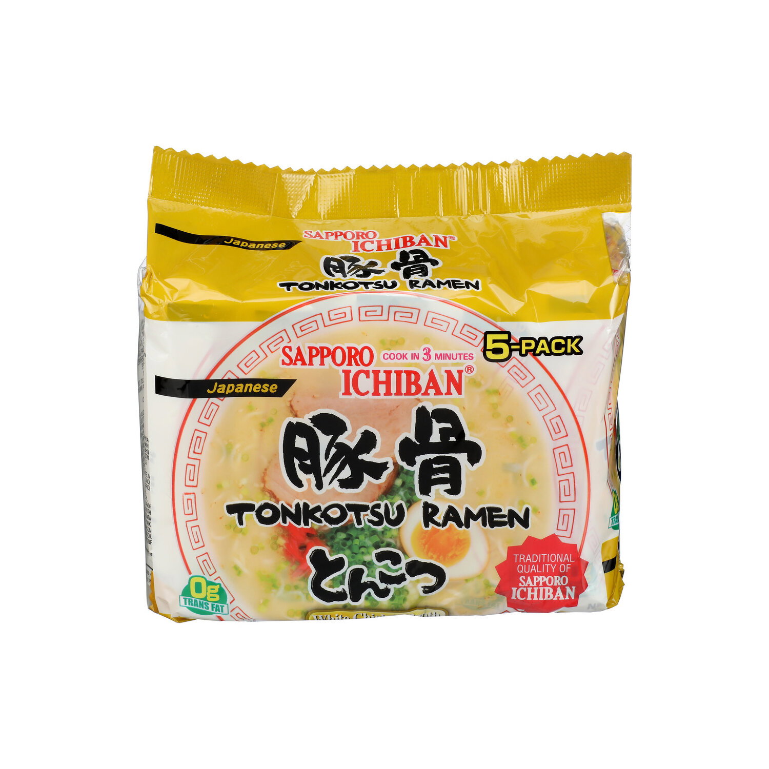 Sapporo Ichiban Tonkotsu Ramen Instant Noodles - 3.7 Ounce - 5 Count Image 1 of 3