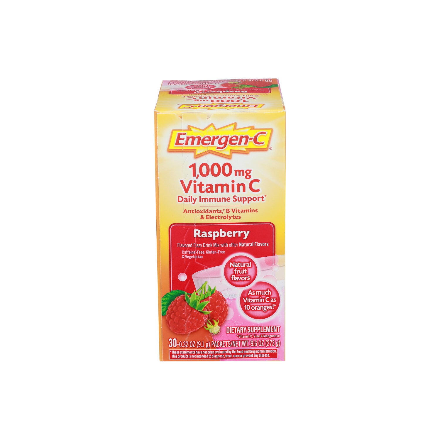 Emergen-C Raspberry Vitamin C - 0.32 Ounce - 30 Count Image 1 of 2