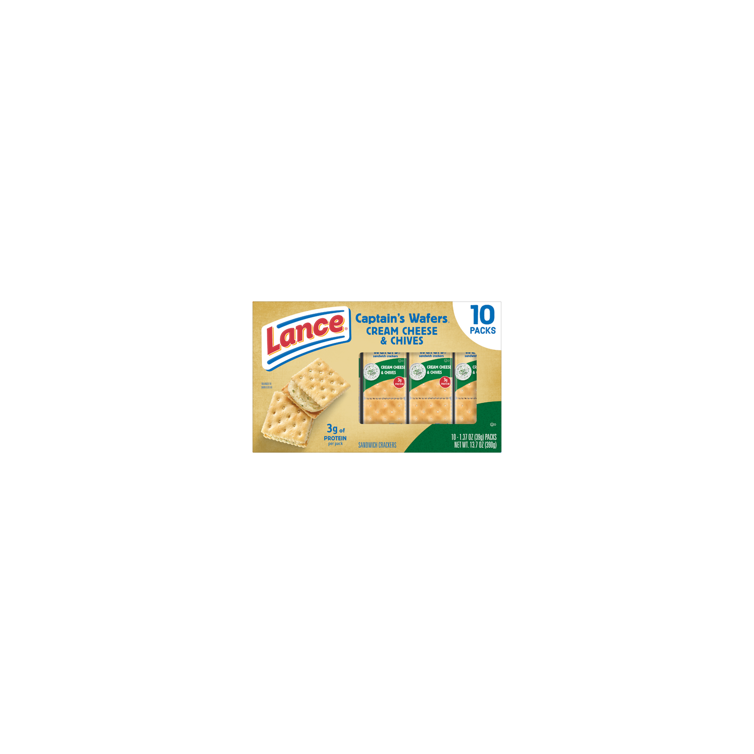 Lance Captain's Wafers Cream Cheese and Chives Sandwich Crackers - 13.7 Ounce Image 1 of 4